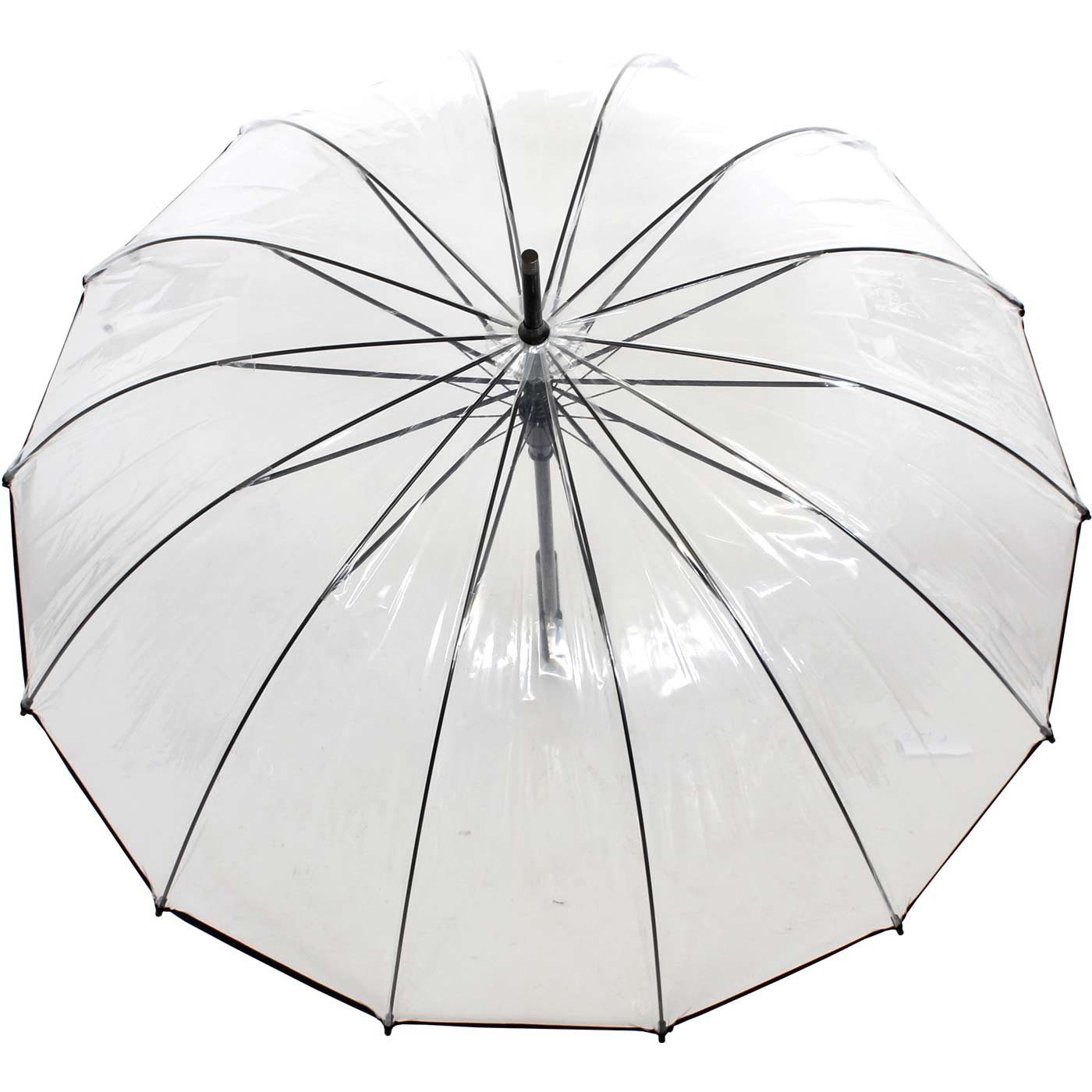 HAPPY RAIN Stockregenschirm 14teiliger Regenschirm mit Automatik transparent, durchsichtig – Bild 4 von 5