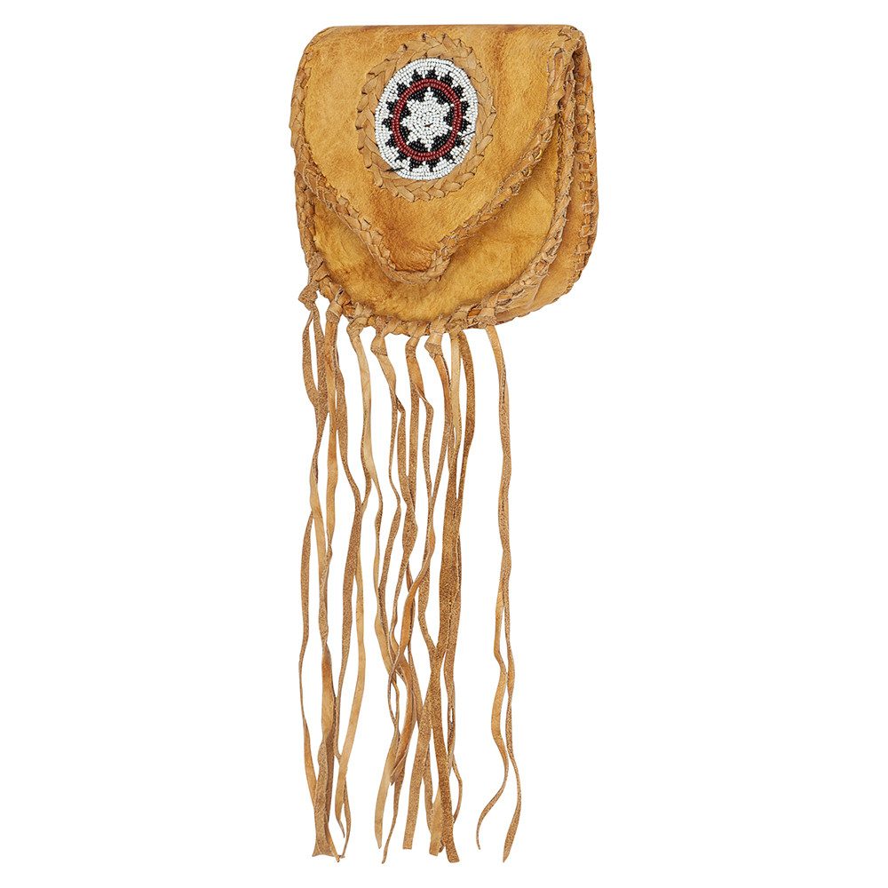 Stars & Stripes Gürteltasche Anoki, Western-Tasche aus Leder mit Fransen und Flechtungen