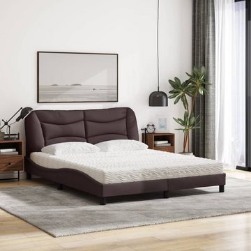 vidaXL Bett Bett mit Matratze Dunkelbraun 160x200 cm Stoff