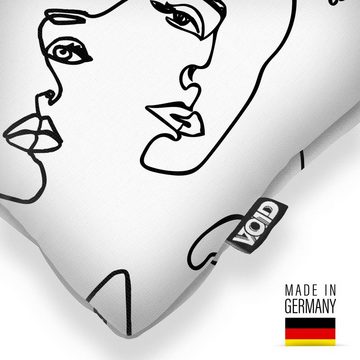 Kissenbezug, VOID (1 Stück), Sofa-Kissen Zeichnung Museum Dali Kunst abstralt Küssen Liebe Mund Frauen Design Malerei Muster Menschen Deko