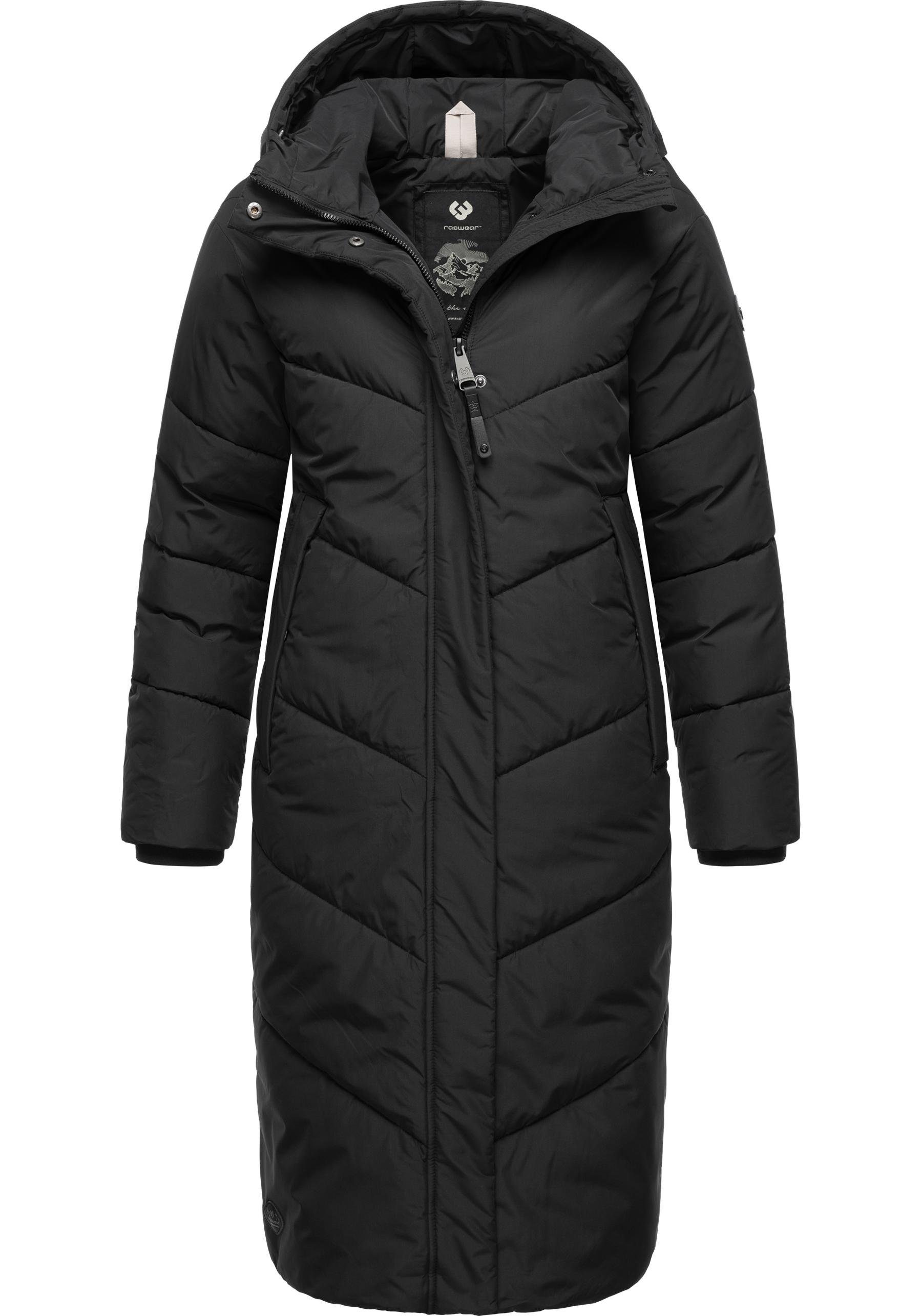 Ragwear Wintermantel schwarz Damen Wasserdichter Steppmantel Suminka Winter