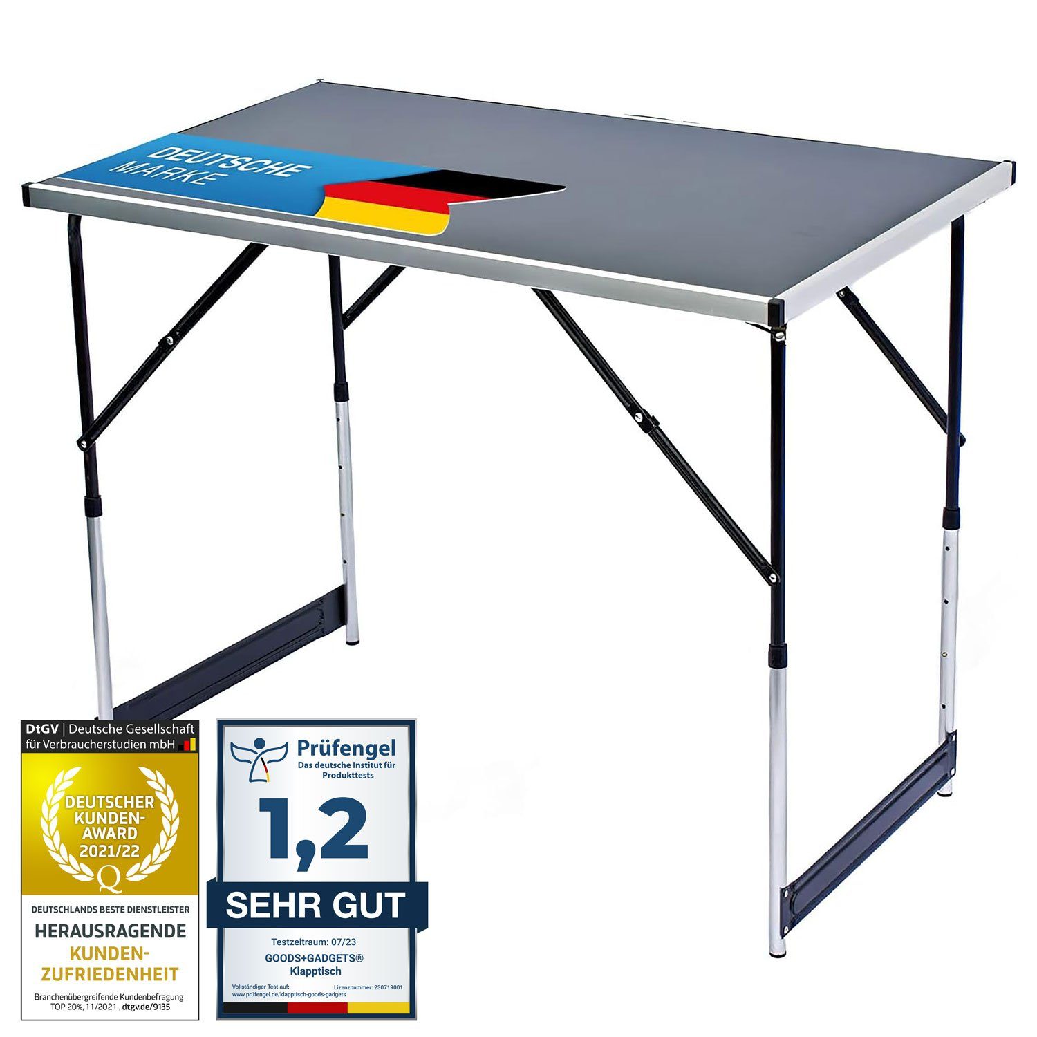 Goods+Gadgets Klapptisch Camping-Tisch Mehrzwecktisch (Markttisch Tapeziert günstig online kaufen