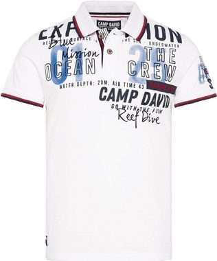 CAMP DAVID Poloshirt mit Logoprägung