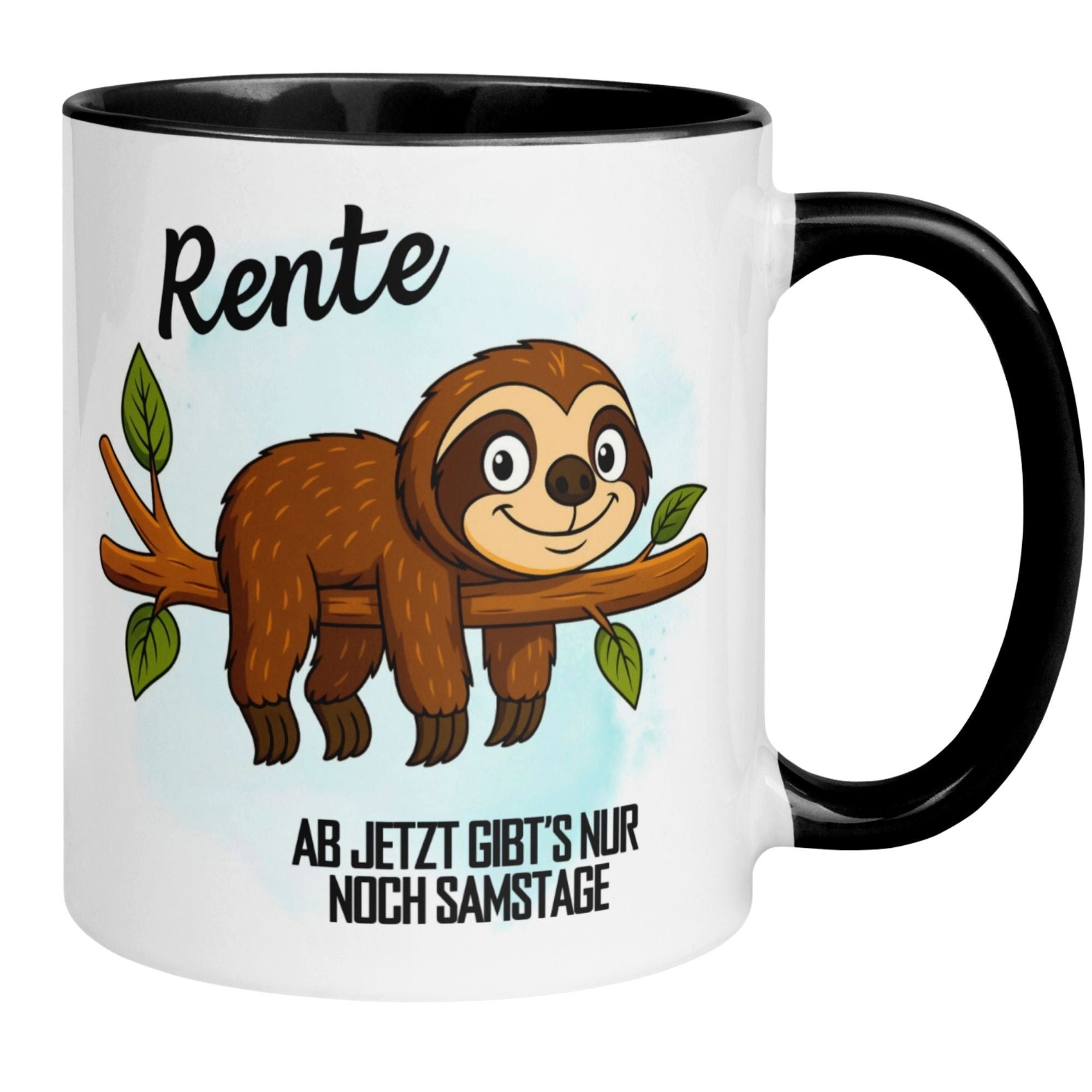 Momentals Tasse Rente – „Ab jetzt gibt’s nur noch Samstage“ – Renteneintritt Mann Frau, Gratis Versand · Links-&Rechtshänder · Spülmaschinenfest