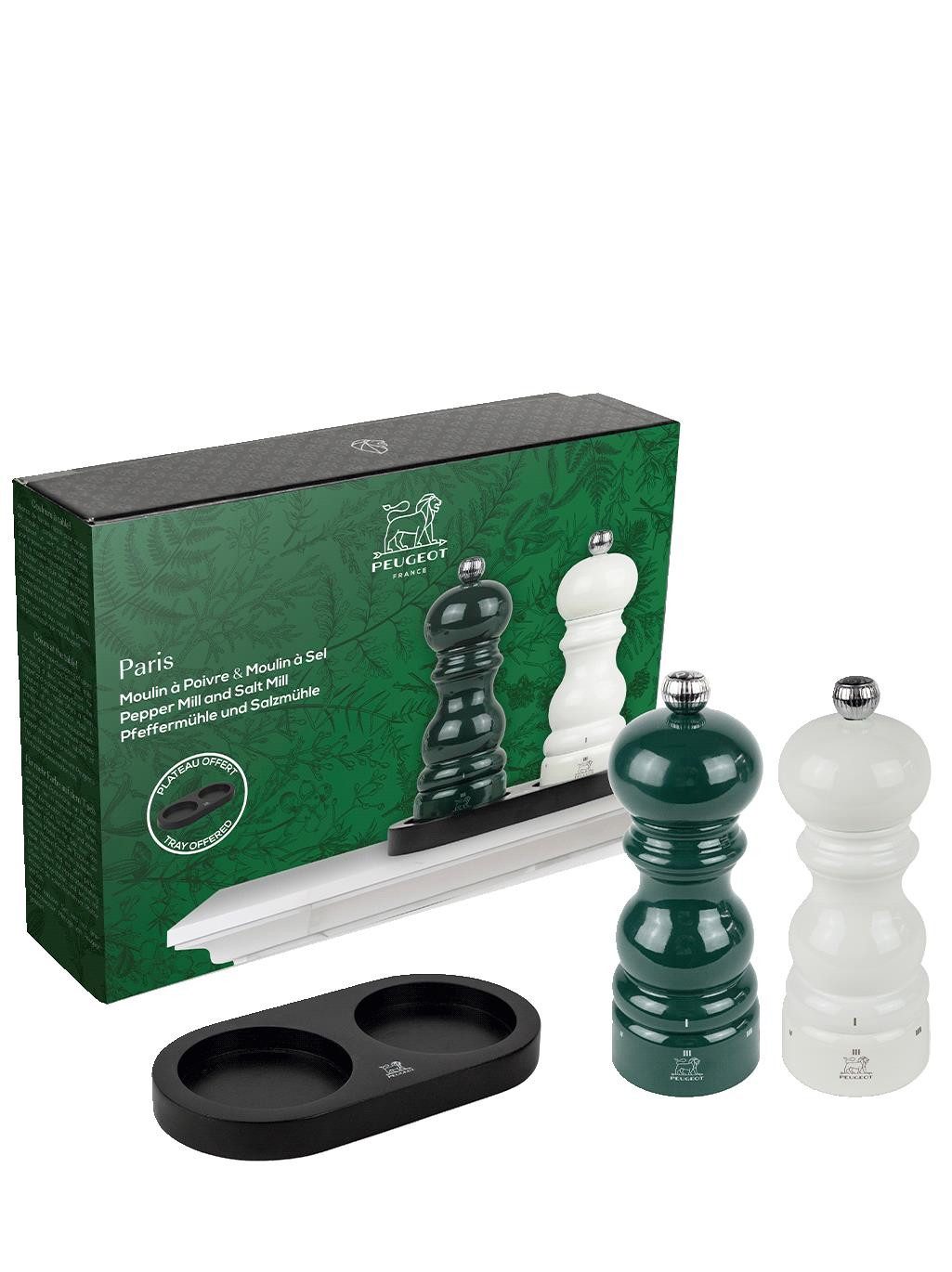 Salz-/Pfeffermühle Geschenkset PARIS 15cm Pfeffermühle Waldgrü