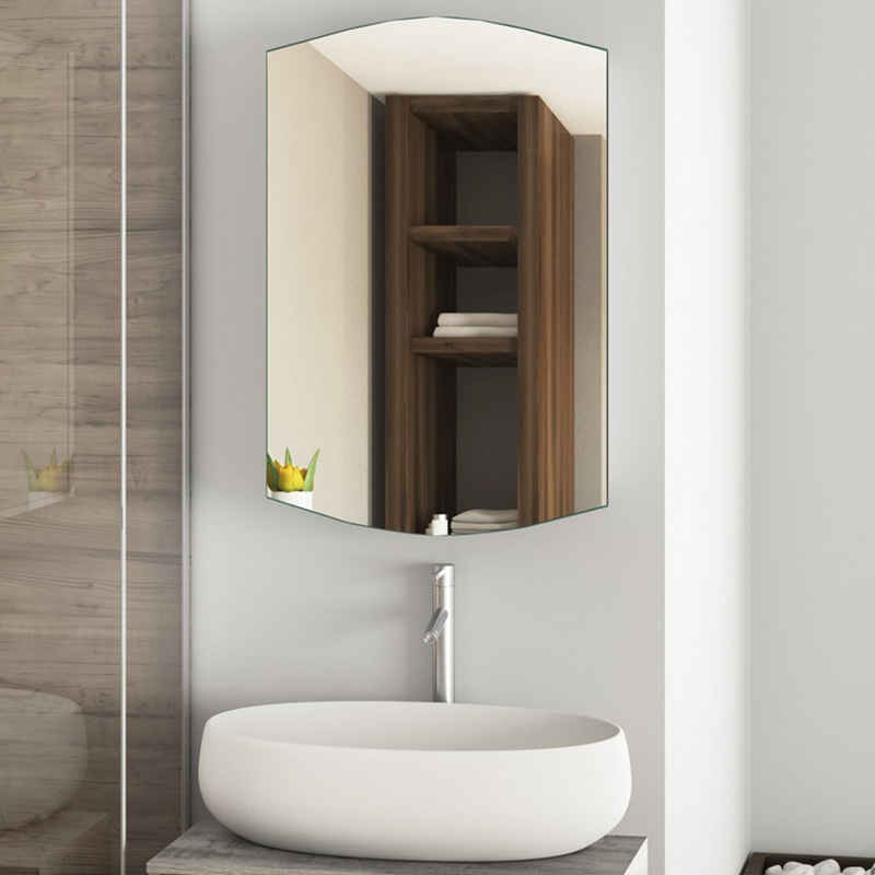 Homfa Spiegelschrank Badschrank mit Spiegeltür Hängeschrank aus Edelstahl, Badezimmerschrank