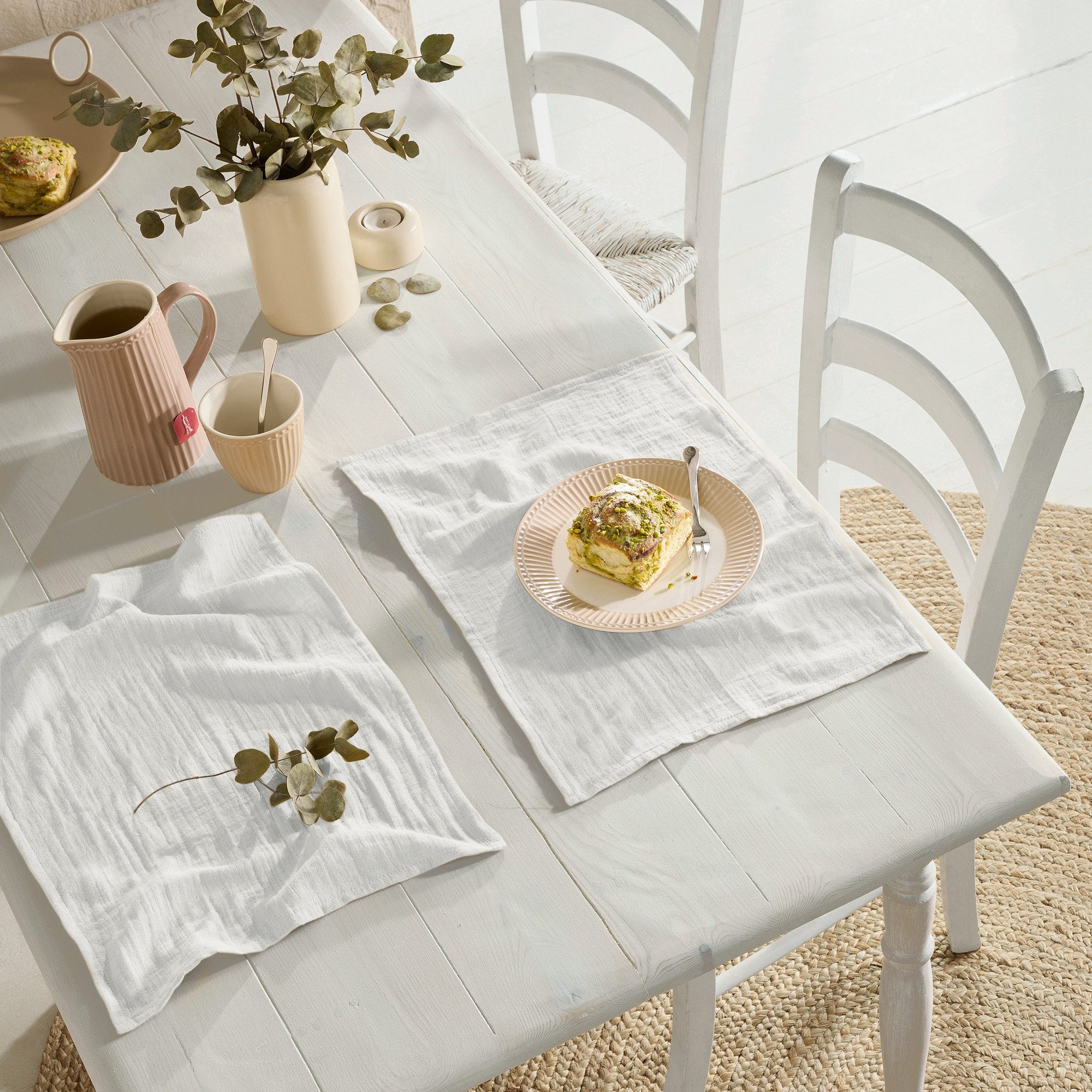 Erwin Müller Platzset Tischset "Arona" 2er-Pack, Musselin Uni