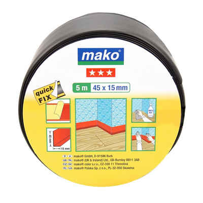 mako Sockelleiste mako Sockelleiste selbstklebend 45mm x 5m, schwarz, H: 4,5 cm, 1-St.