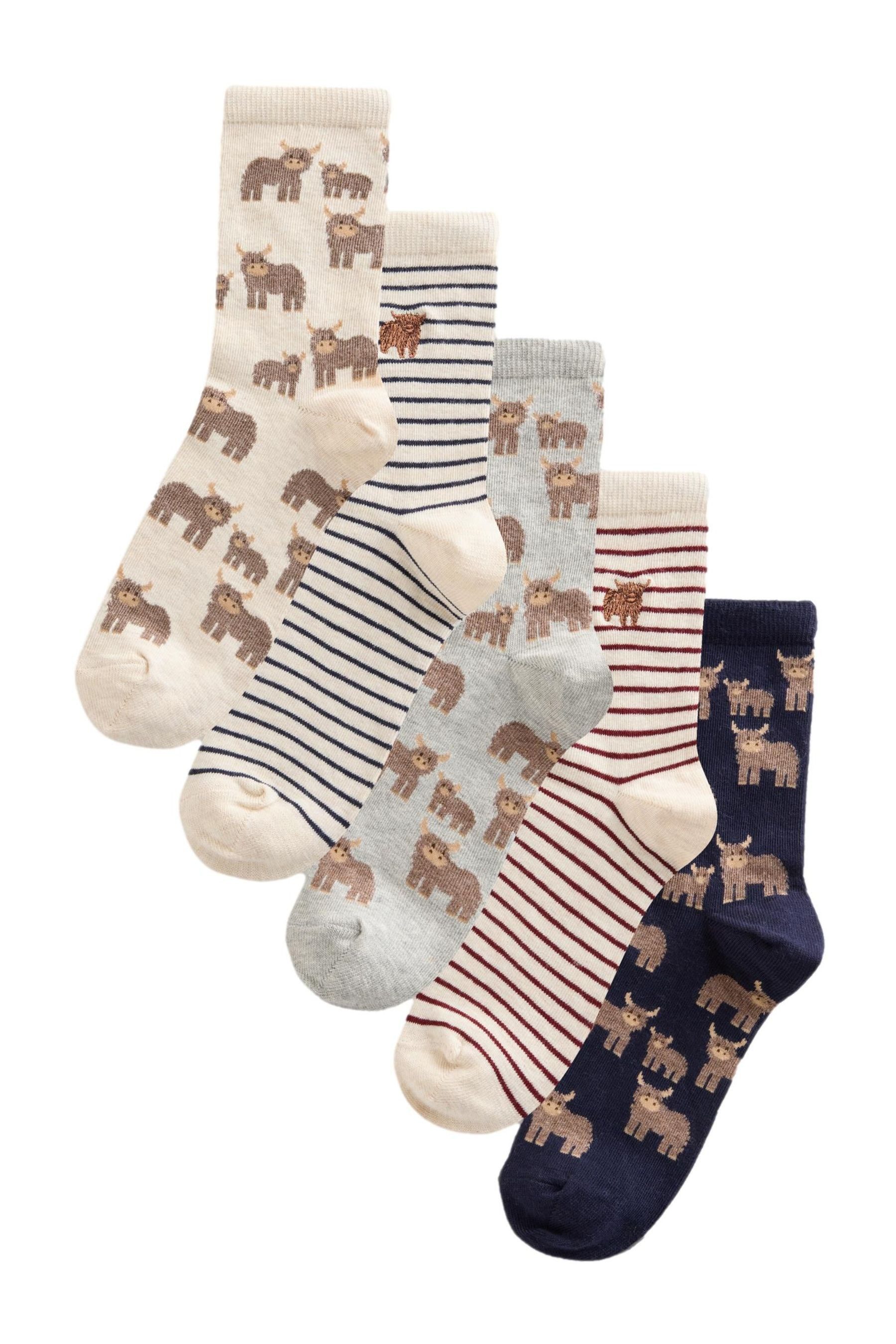 Next Kurzsocken 5er-Pack Söckchen, Hochlandrind Hamish (5-Paar)