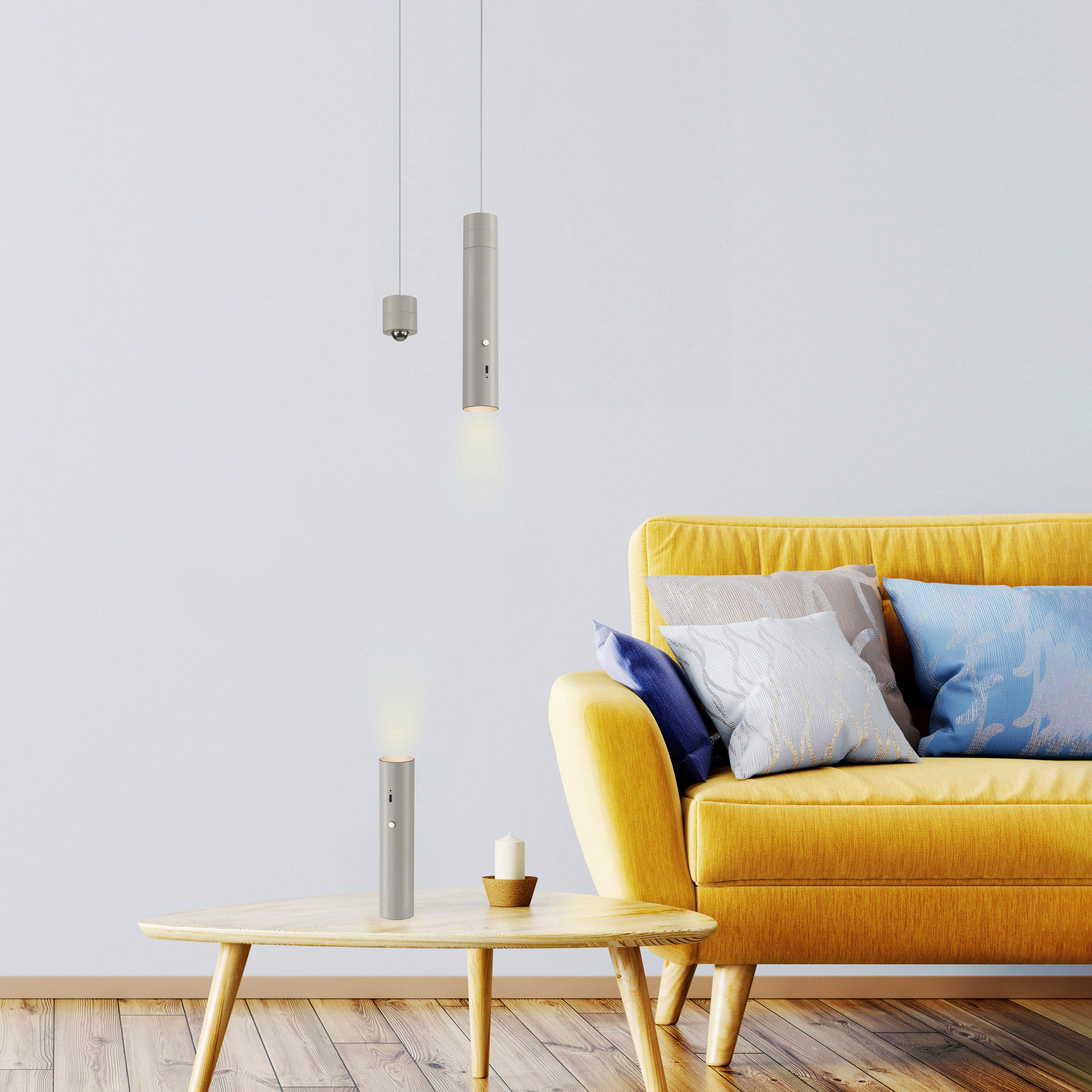JUST LIGHT Pendelleuchte ATTACH, Dimmfunktion, LED fest integriert, Warmweiß, Akkuleuchte, mobile Lichtlösung, Taschenlampe