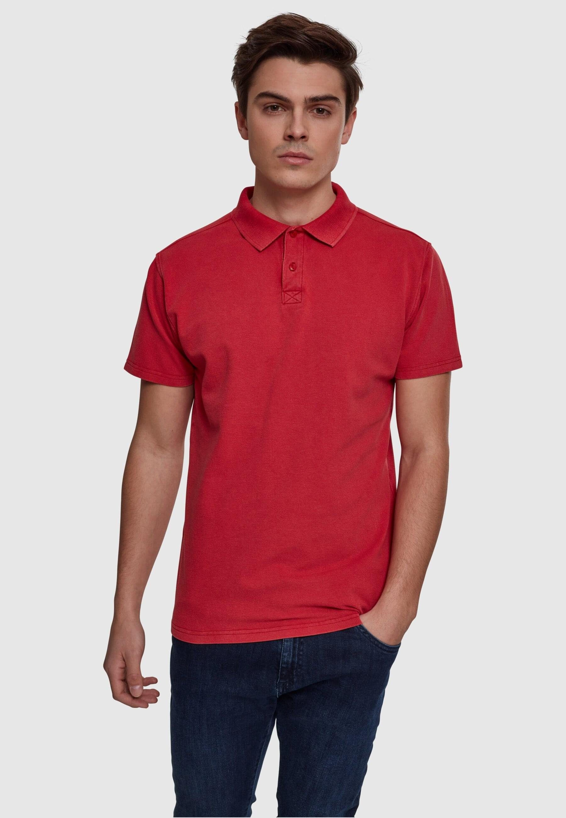 URBAN CLASSICS T-Shirt Herren Garment red Poloshirt (1-tlg) Dye Pique