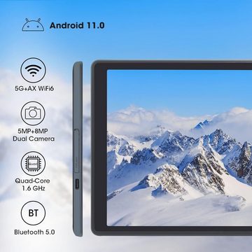 CWOWDEFU Tablet (10.1", 32 GB, Android 11, 5G+WiFi6 Tablet 3GB RAM, Quad-Core, HD Glas, 5MP+8MP Kamera, 6000mAh)