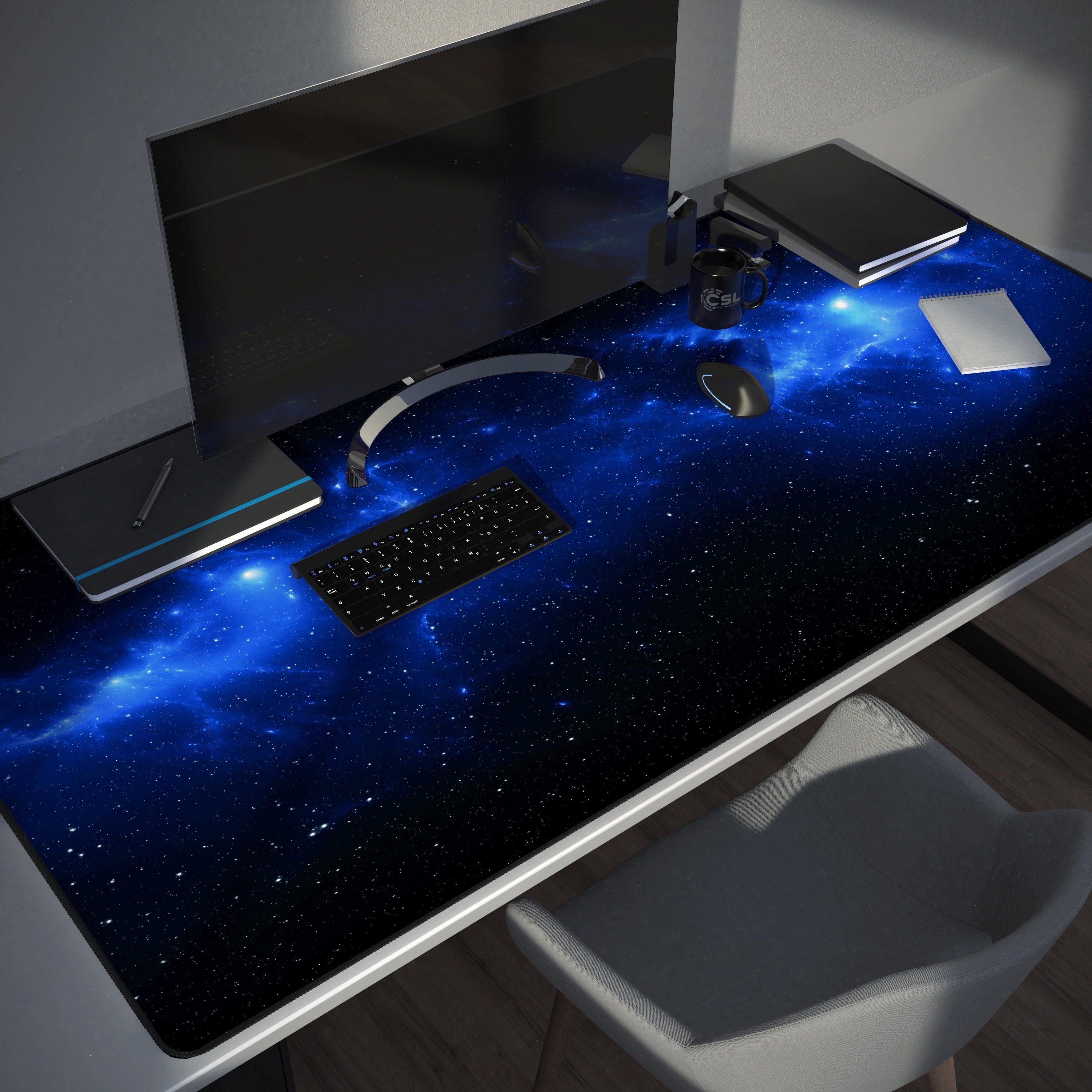 CSL Gaming Mauspad XXXL Speed Mousepad 1200 x 600 x 3 mm, große Tischunterlage (1-St), rutschfest, abwaschbar, Geschwindigkeit & Präzision, Space, Gaming – Bild 5 von 5