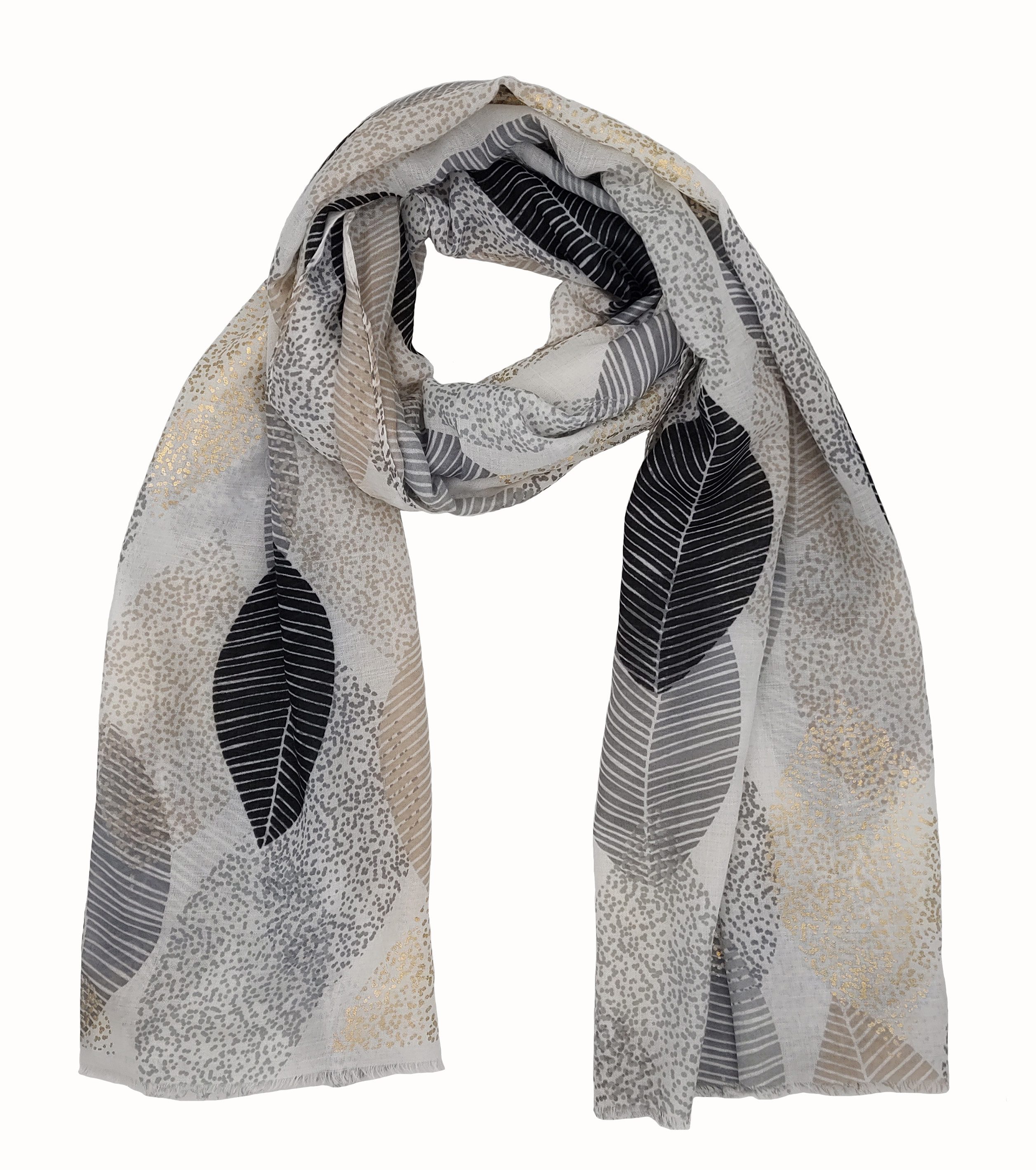 Cassandra Accessoires Schal "Leaves", mit Blätterprint und goldenen Akzente günstig online kaufen
