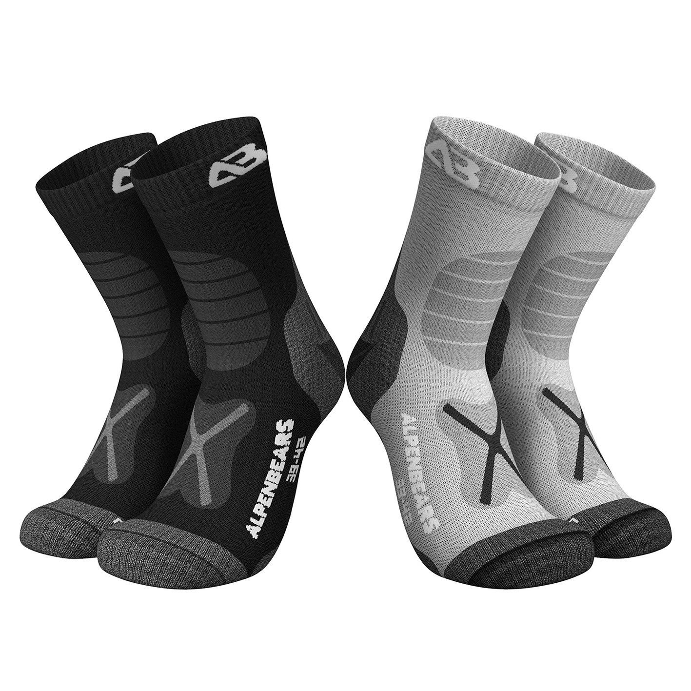 Alpen Bears Wandersocken 2er-Set Socken braun Gr. L (2-Paar) Funktionssocke günstig online kaufen