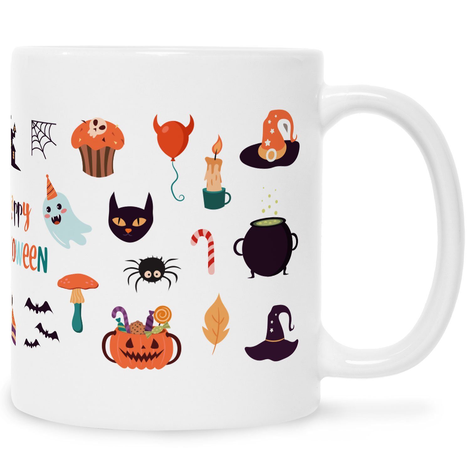 GRAVURZEILE Tasse mit Motiv - im Halloween Motive Design - Geschenk für Sie & Ihn Weiß