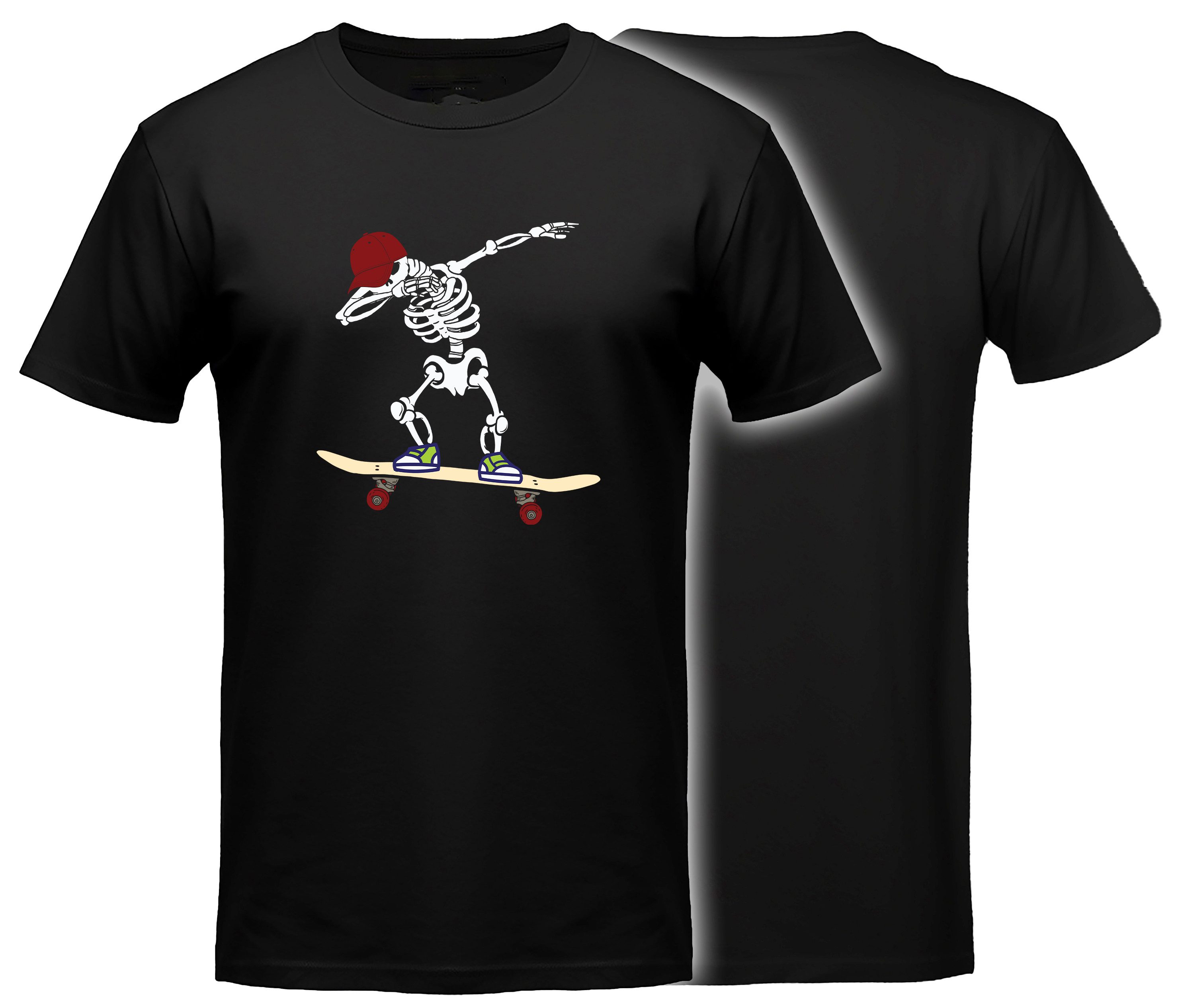 MyDesign24 T-Shirt Skater print Shirt Dab Skelett Skater T-Shirt schwarz kurzarm Regular Fit i519