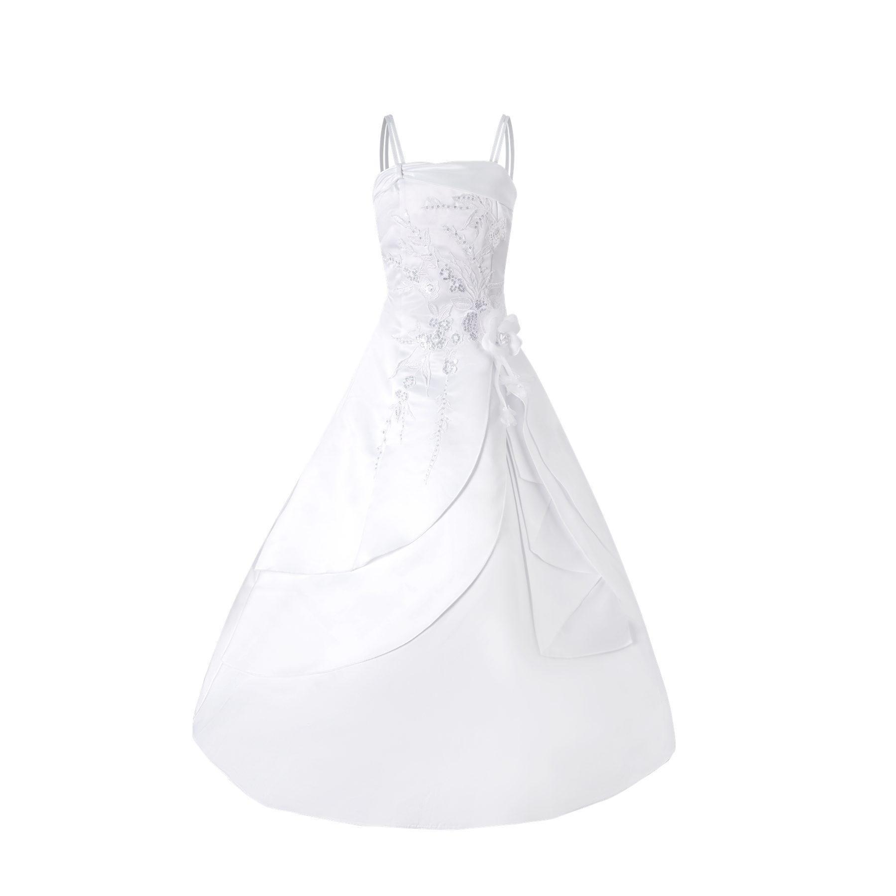 Märchenburg Spitzenkleid Satinkleid HOCHELEGANTES Kommunionkleid BLUMENMÄDCHENKLEID m. Reifrock - KOMMUNIONKLEID - Hyazinthe 2026 -