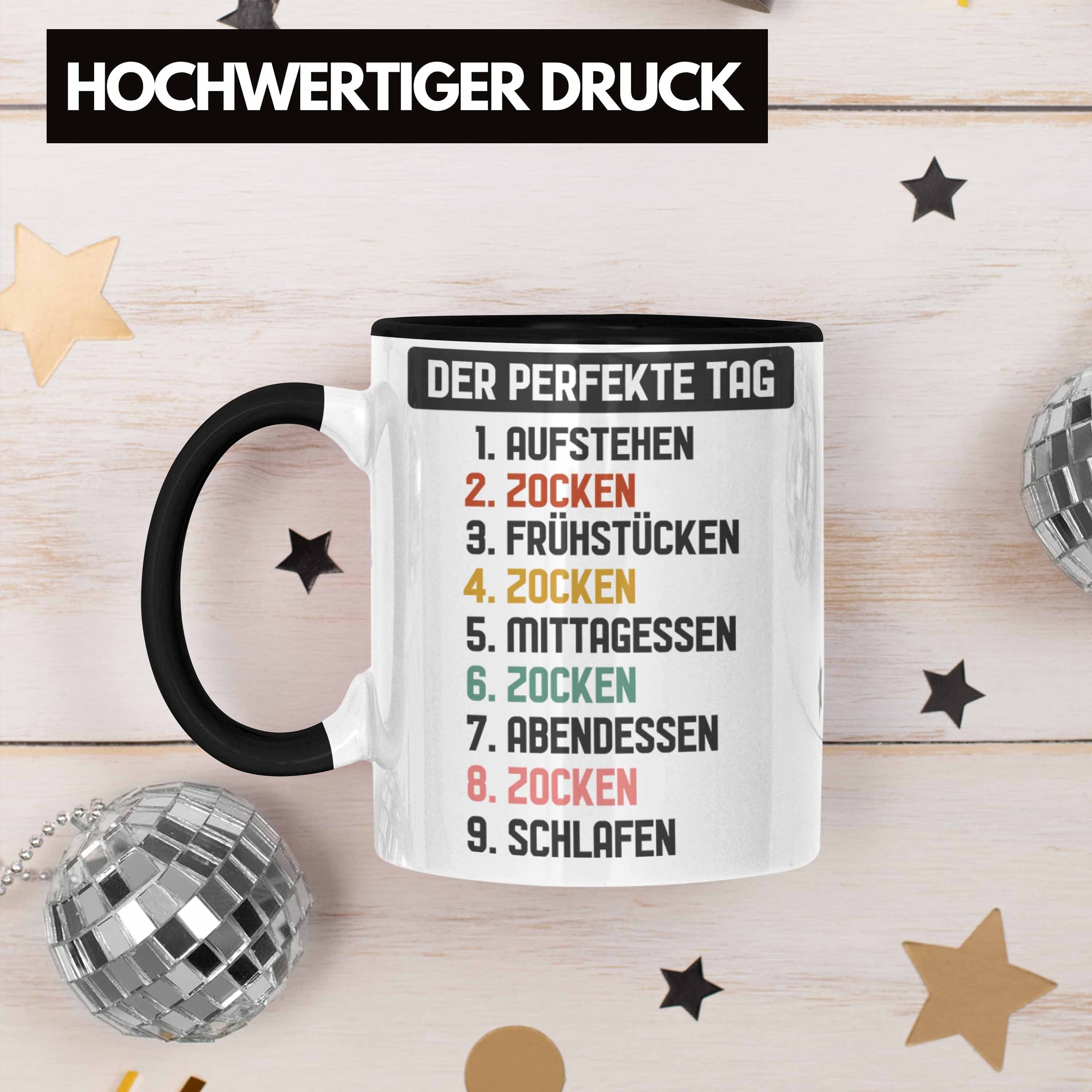 Trendation Tasse Tasse Jungs Gamer Der - Junge Spruch schwarz Trendation Geschenk Perfekte Gaming mit Kaffeetasse Zocker Tag