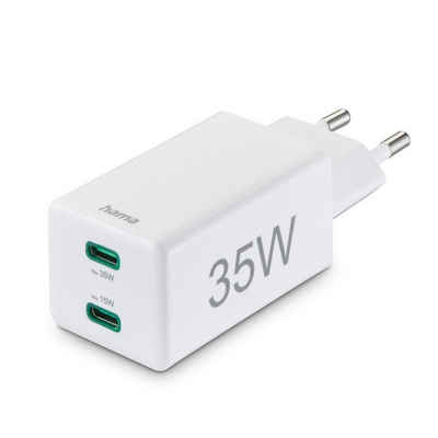 Hama 2fach USB-Ladestecker 35 W, 2x USB-C, Schnellladegerät Handy Netzteil USB-Ladegerät