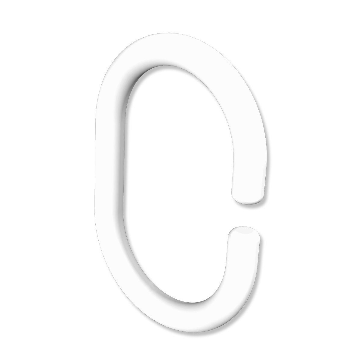 INTERDECO Duschvorhangringe C-Form offen, für Duschvorhangstangen, (Stück, 10-St., Weiss), Kunststoff