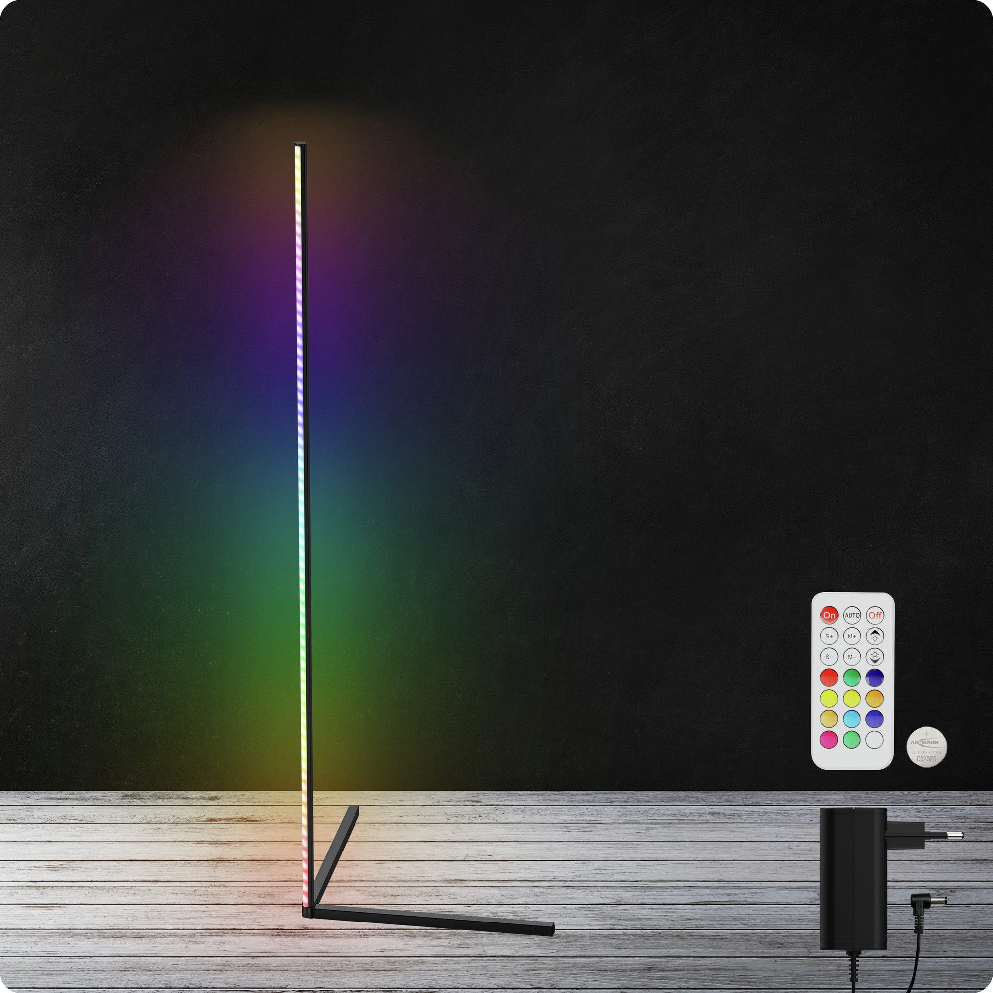 LED Dekolicht RGB LED Stehlampe Wohnzimmer, Ecklampe mit Fernbedienung