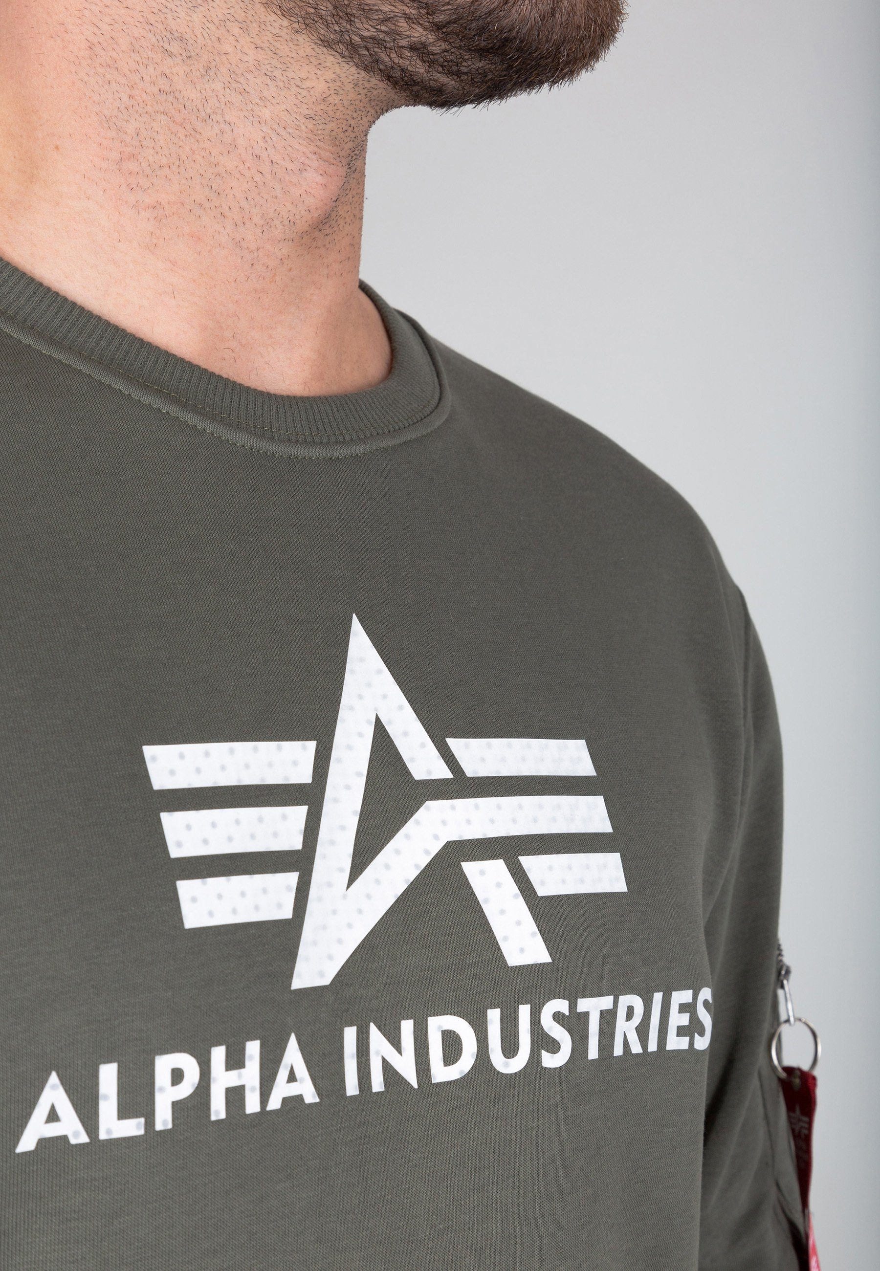 Alpha Industries Sweater Alpha Industries olive dark 3D Sweatshirts - Logo Men Sweater II