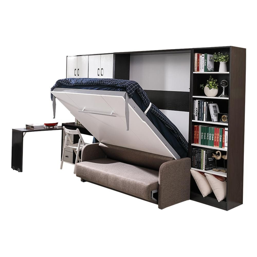 JVmoebel Schrankbett Schrank Bett mit Sofa Polster Wand Schränke Schlafbett (Schrankbett) Made in Europa