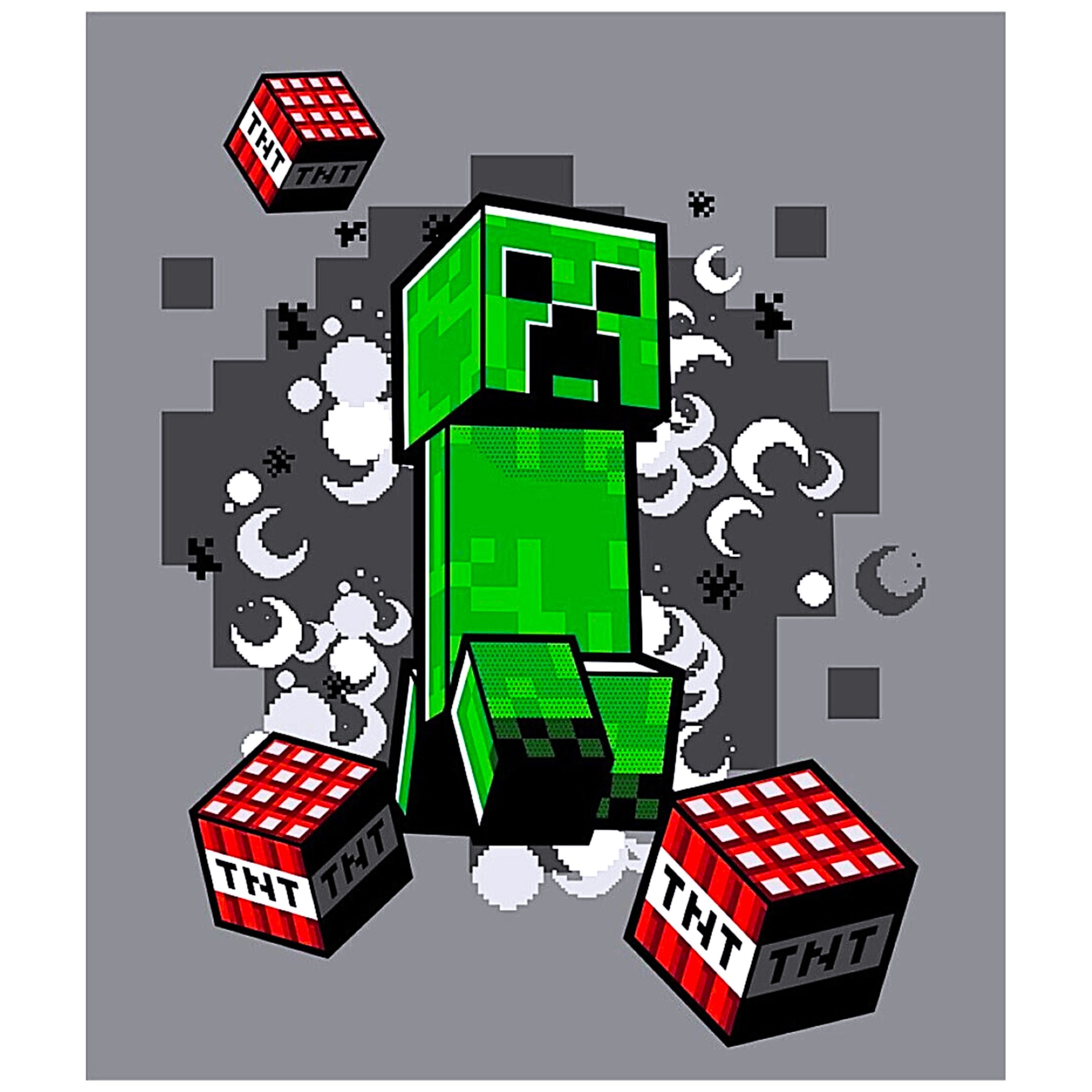Kinderdecke Creeper, Minecraft, Kinder Flanelldecke weiche Kuscheldecke 160 x 130 cm