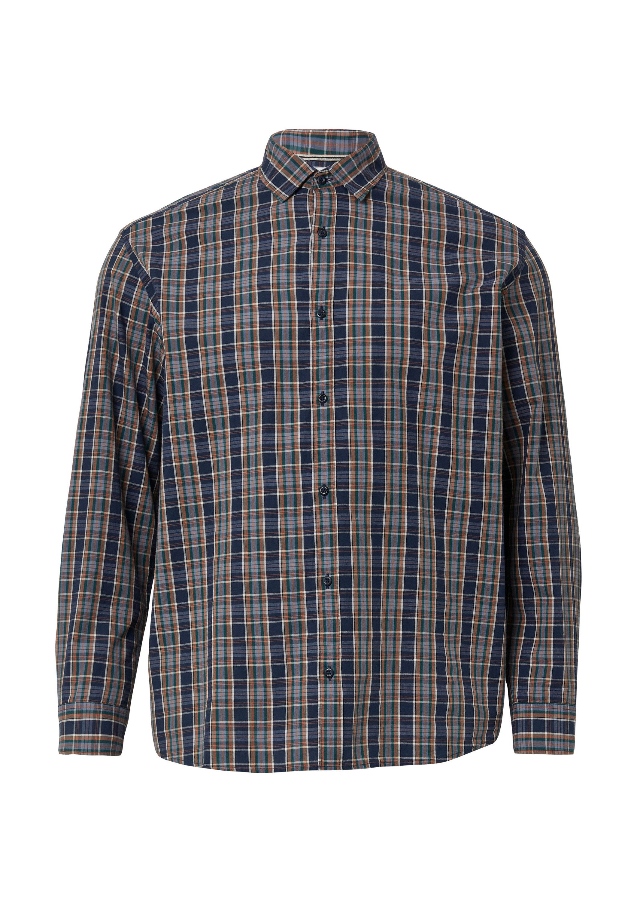 s.Oliver Langarmhemd Hemd Regular Fit: Kariertes Baumwoll-Hemd mit Kentkrag günstig online kaufen