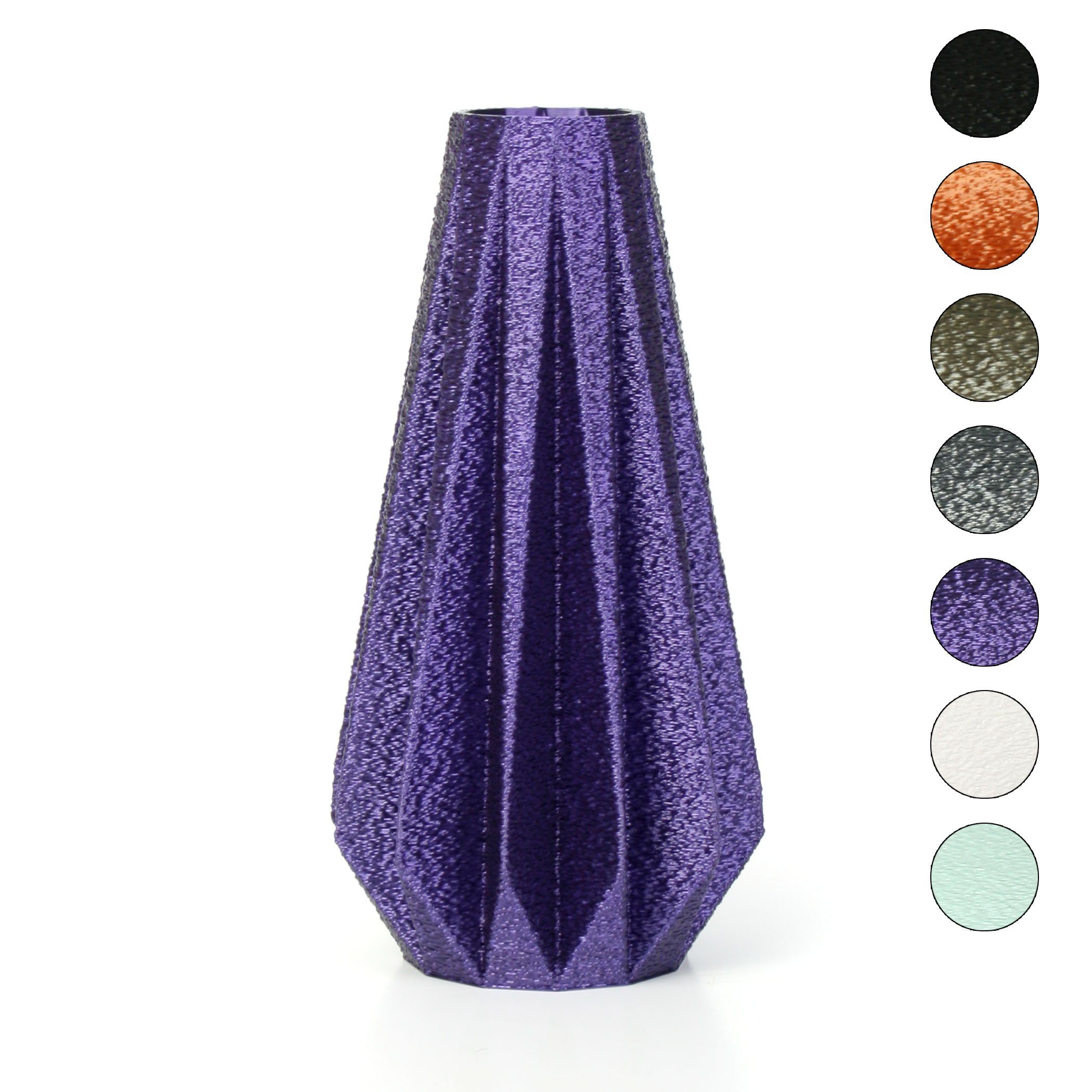 Kreative Feder Dekovase Designer Vase – Dekorative Blumenvase aus Bio-Kunststoff, aus nachwachsenden Rohstoffen; wasserdicht & bruchsicher Violet