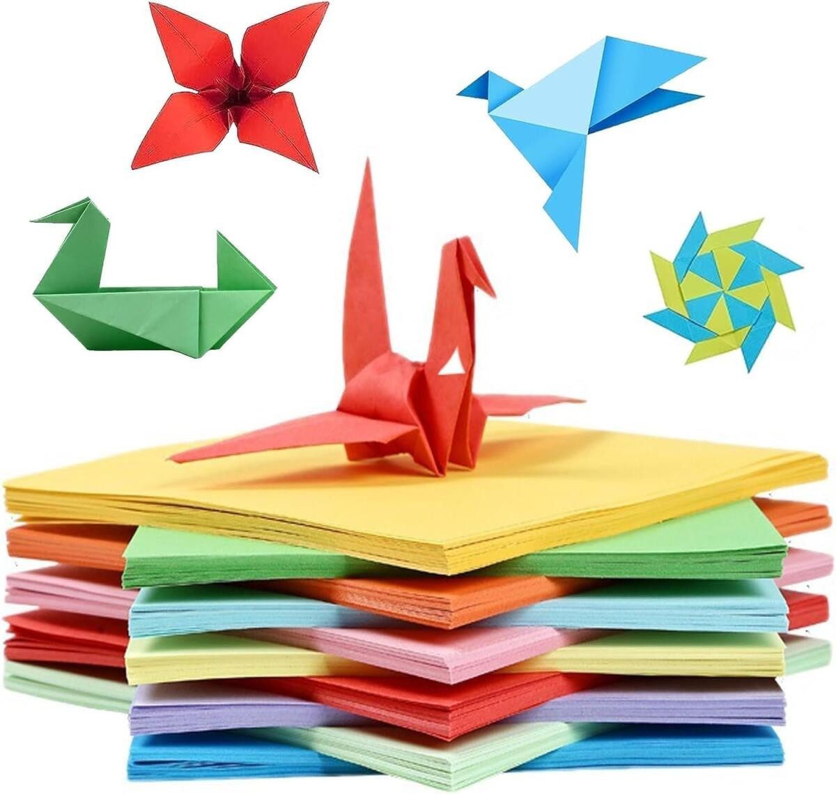 FELIXLEO Papierkarton 200 Blatt Origami Papier Buntes Faltpapier Bastelpapier 17x17 cm DIY