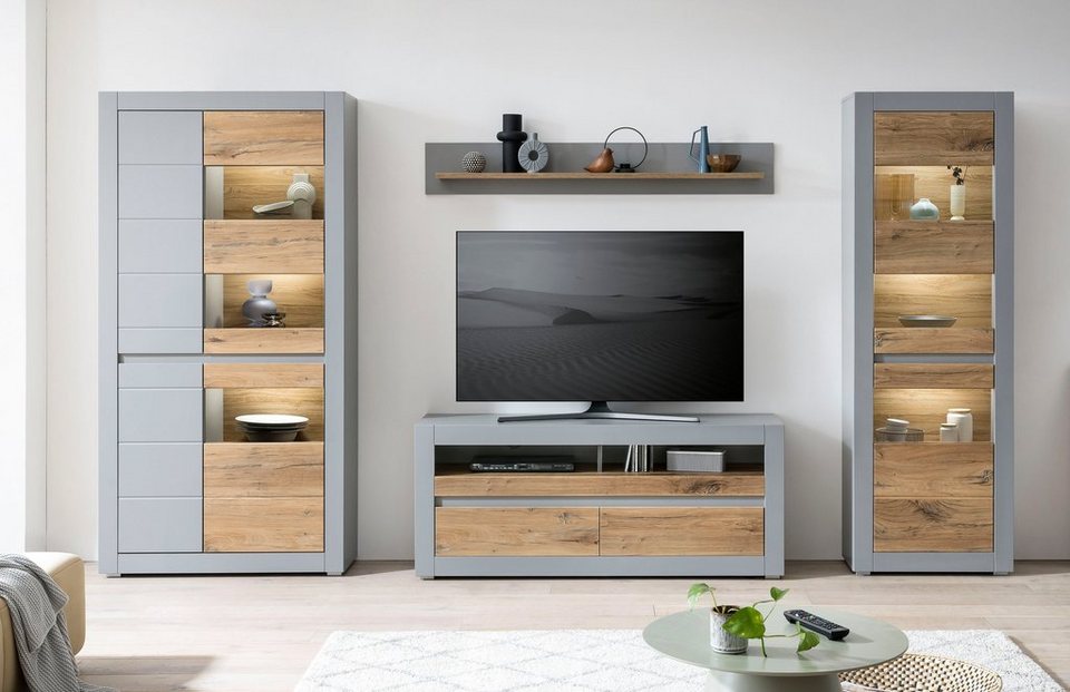 INOSIGN Wohnwand CASABLANCA, (Set, 4-St), Kombination ergänzbar mit  weiteren Möbeln der Produktreihe CASABLANCA