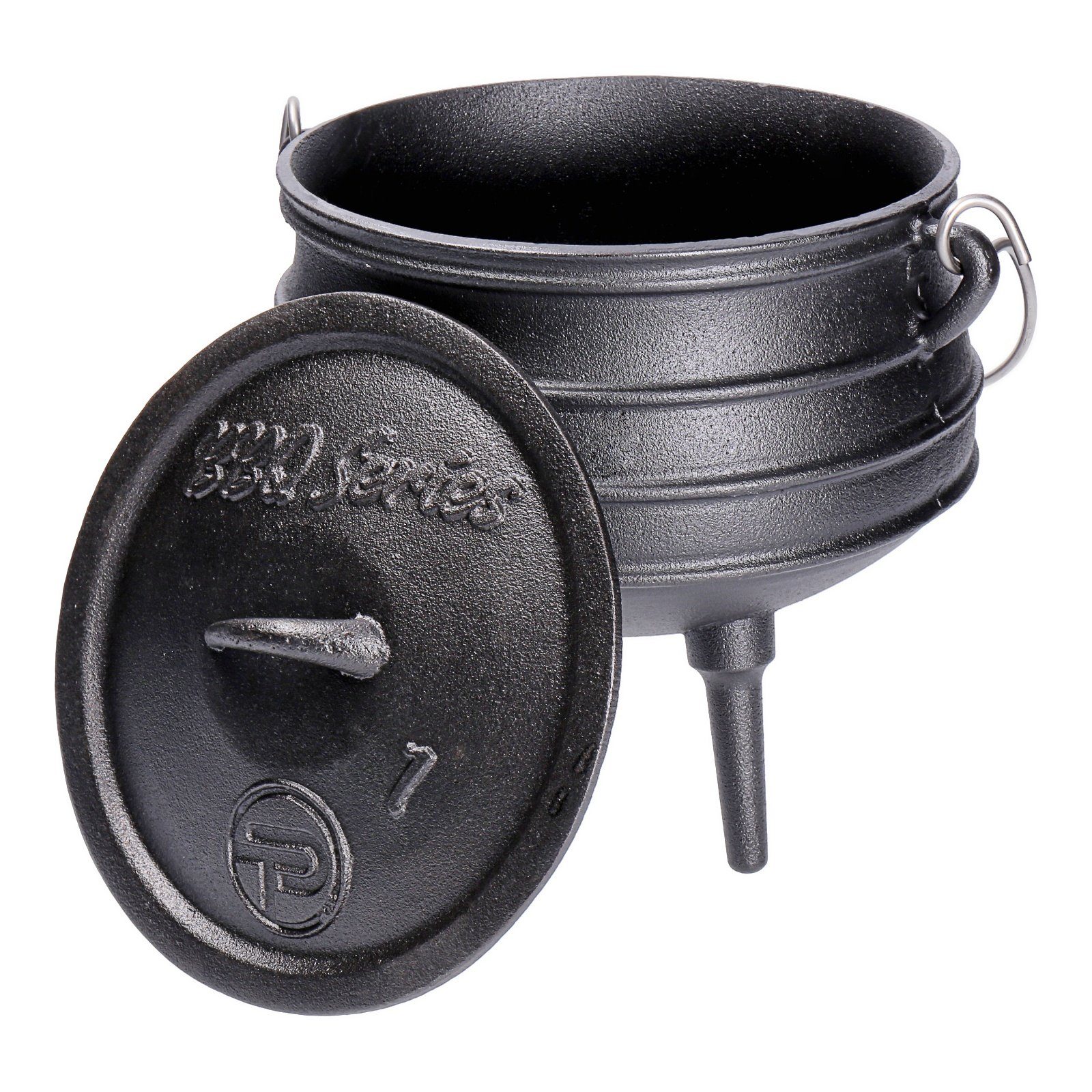 TP Schmortopf Potjie Pot, Südafrikanischer Dutch Oven Kochtopf aus Gusseisen mit Füß