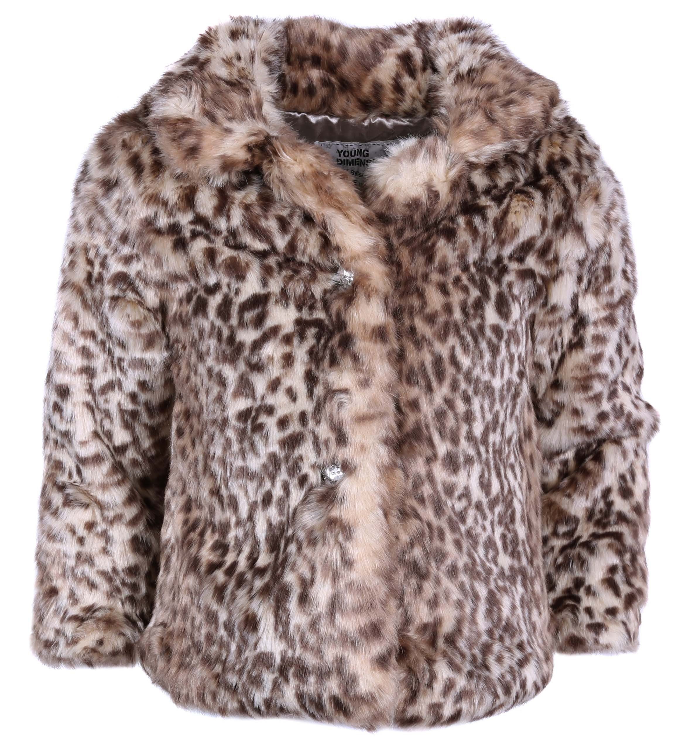 Sarcia.eu Kurzmantel Mantel mit Leoparden-Print für Mädchen, warm 6-7 Jahre