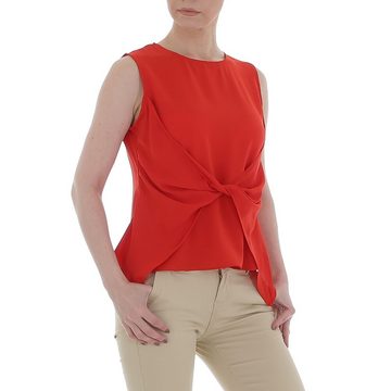 Ital-Design Klassische Bluse Damen Elegant Lagenlook Chiffon Bluse in Rot