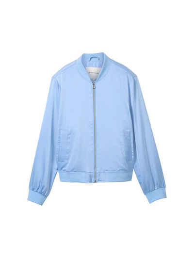 TOM TAILOR Outdoorjacke feminine bomber collar jacket, light fjord blue