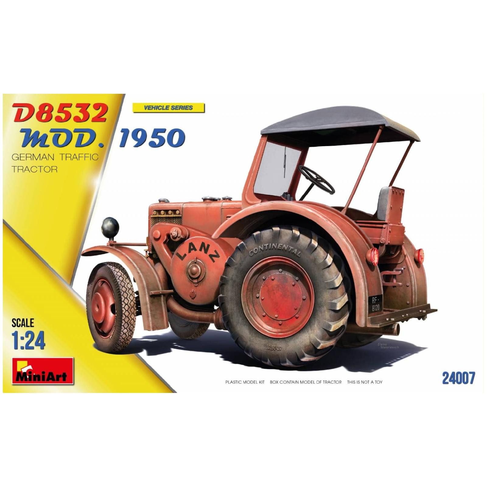 MiniArt Modellbausatz GERMAN TRAFFIC TRACTOR D8532 MOD.1950 / 1:24, Maßstab 1:24