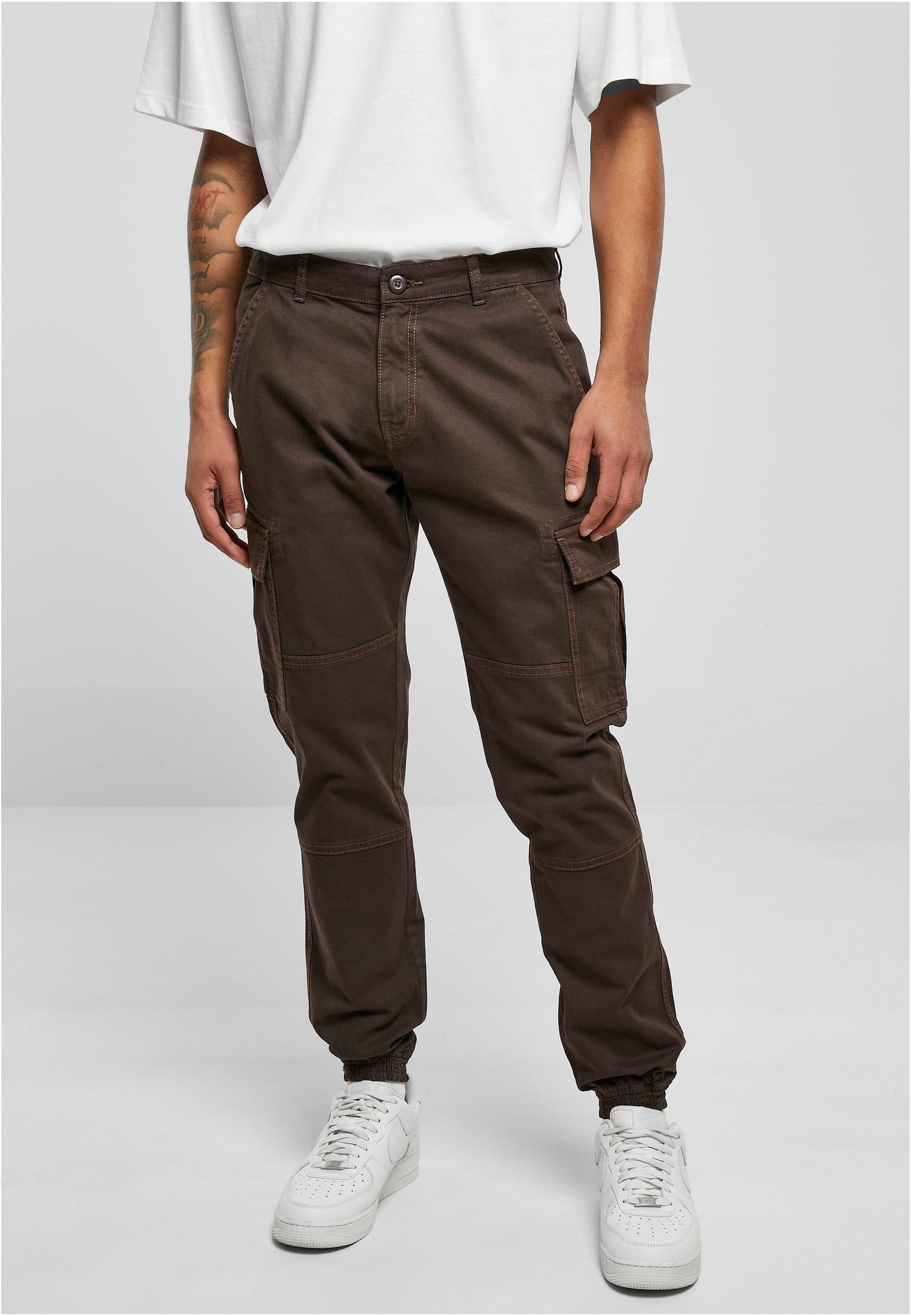 URBAN CLASSICS Cargohose Herren Washed Cargo Twill Jogging Pants (1-tlg) brown | 