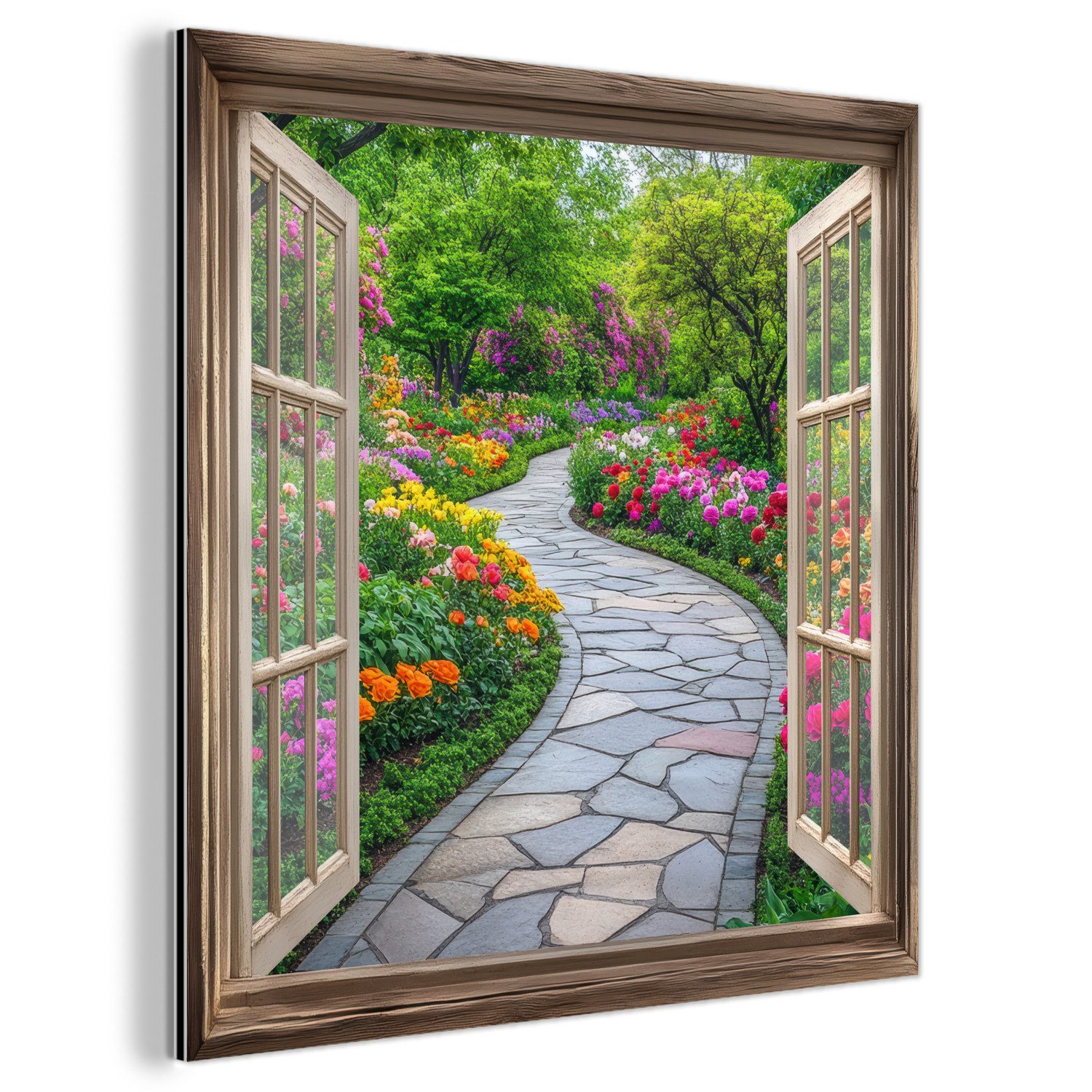 MuchoWow Metallbild Aussicht - Blumen - günstig online kaufen