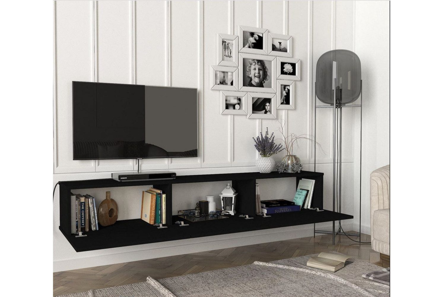 ibonto Lowboard Hängendes TV Board mit Stauraum – Design Sideboard für Wohn günstig online kaufen