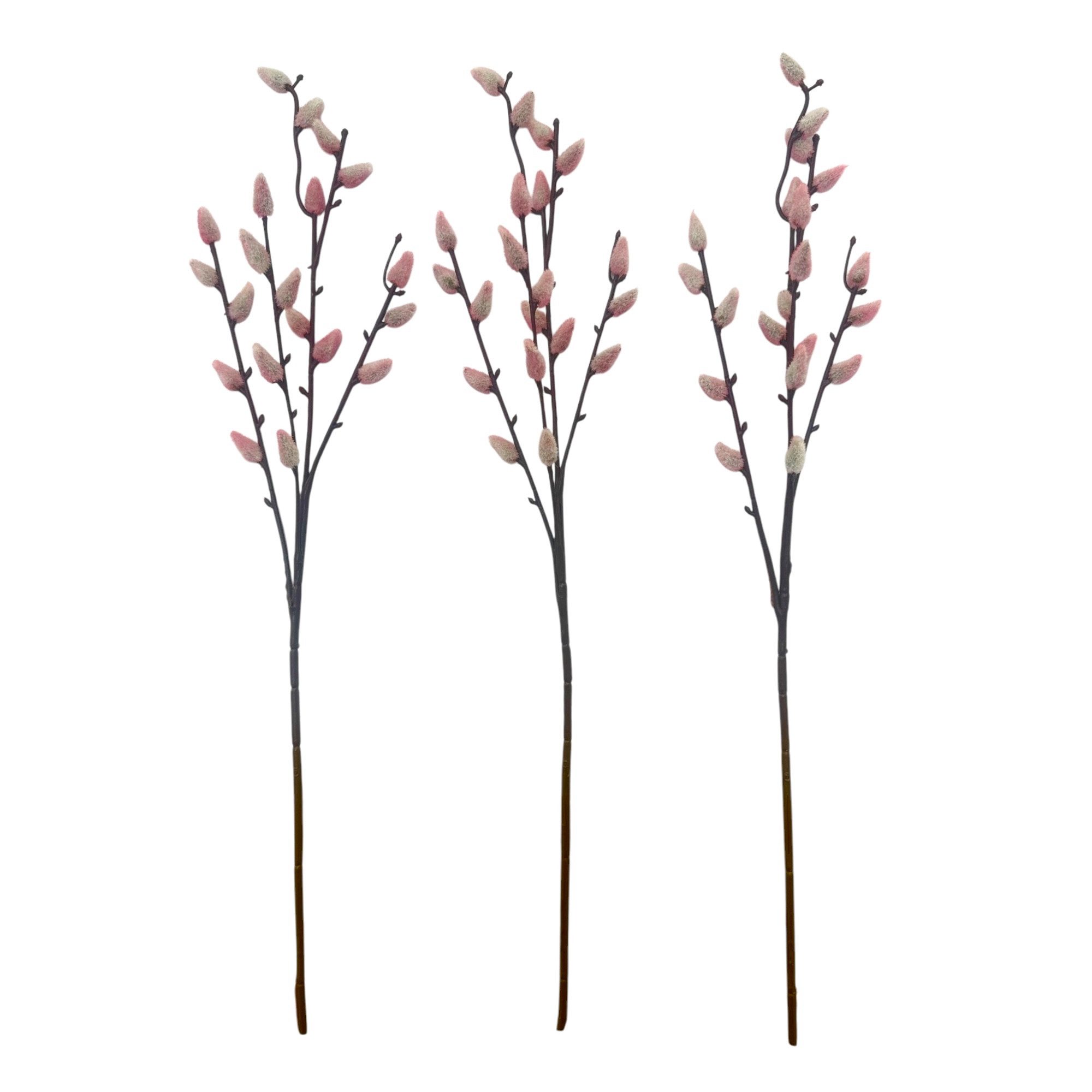 Kunstzweig Künstlicher Weidenkätzchen-Bund 53cm. Palmkätzchen Osterdeko Pink-Rosa, naninoa GmbH, Höhe 53.00 cm