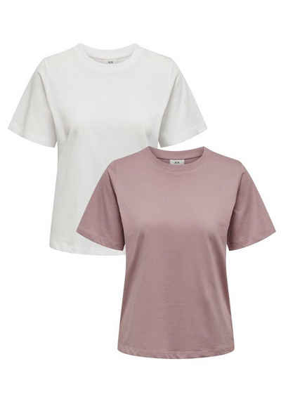 JACQUELINE de YONG T-Shirt Basic T-Shirt 2-er Set VMPAULA (2-tlg) 5417 in Weiß-3