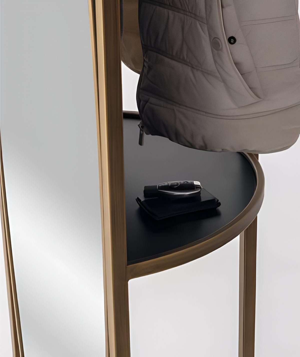 JVmoebel Standspiegel Designer Standspiegel Beige aus Metall von JVMoebel, Made in Europa