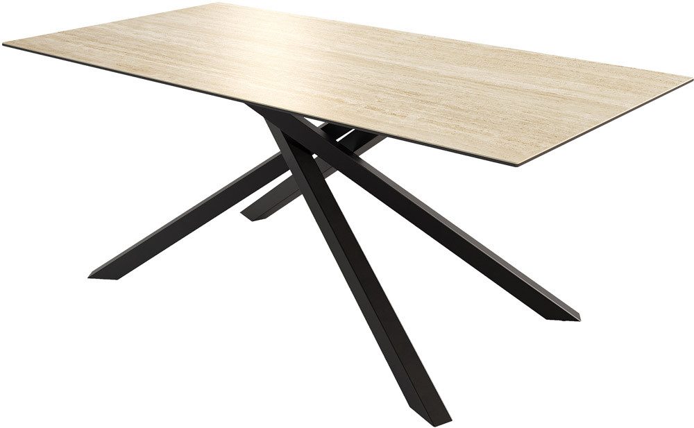 DELIFE Esstisch Edge, Keramik Travertin Natur günstig online kaufen