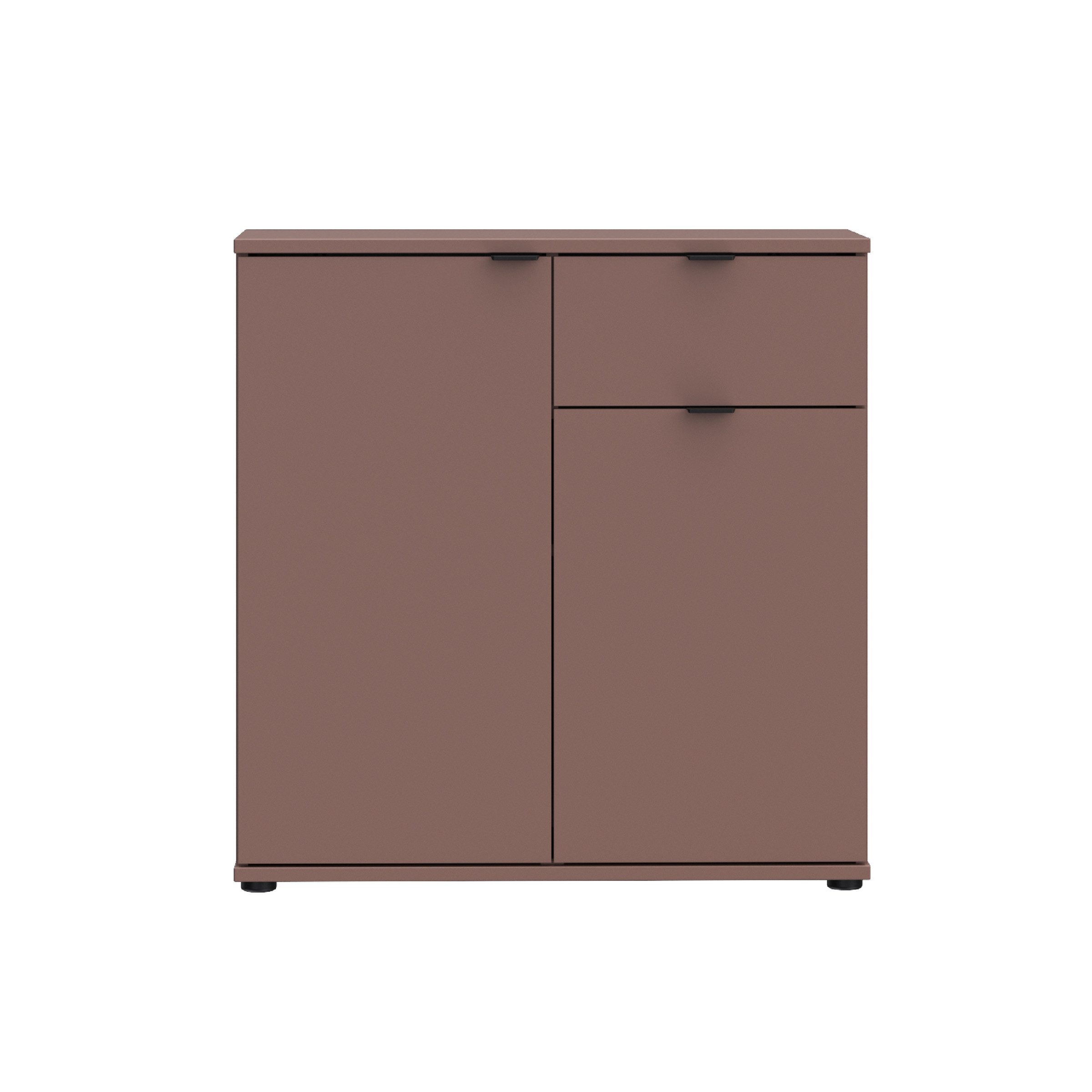 PREISBRECHER Kommode GANYMEDE, 2 Türen, 1 Schublade, in terrakottafarbig - 80,1x82,3x34,1cm (BxHxT)