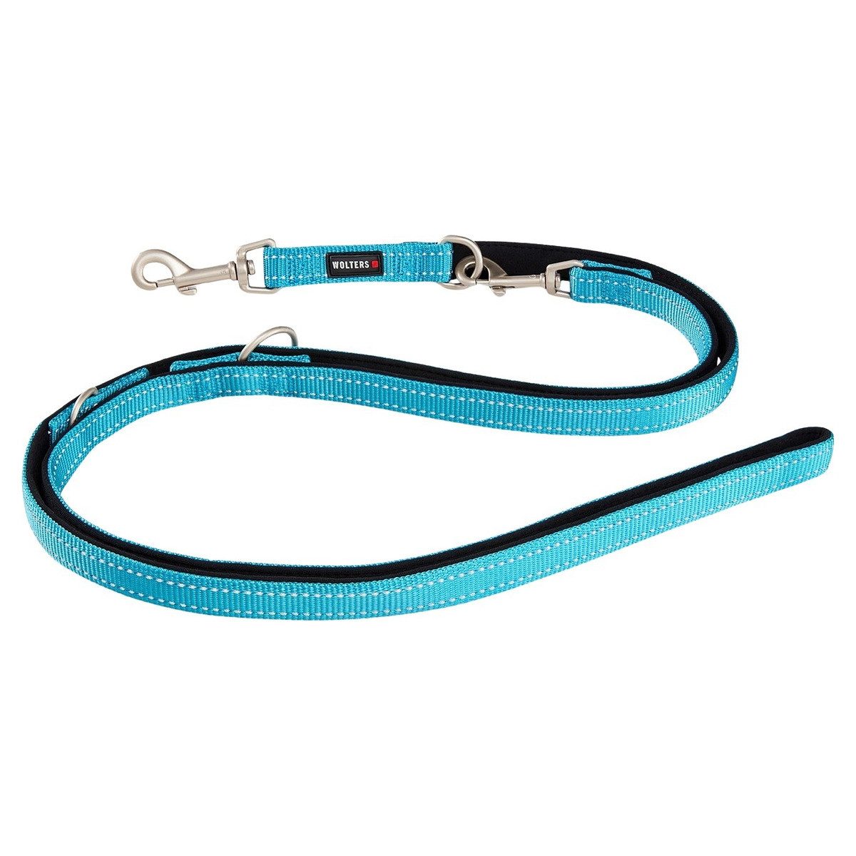 Hundeleine Führleine Soft & Safe reflektierend aqua/schwarz