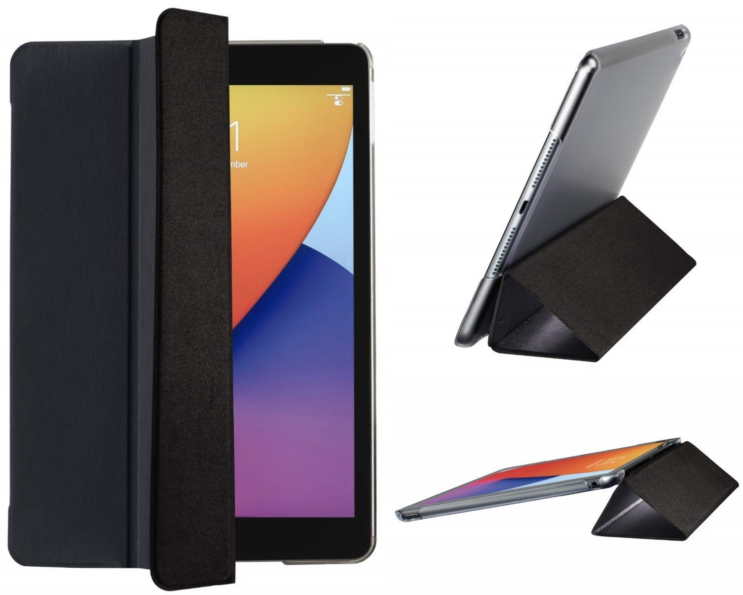 Hama Tablet-Hülle Smart Case Fold Tasche Cover Hülle Bag, Standfunktion,  Anti-Kratz, Steuerungszugriff, transparente Rückseite, Magnet-Verschluss,  passend für Apple iPad 7 2019 / iPad 8 2020 / iPad 9 2021 10,2"