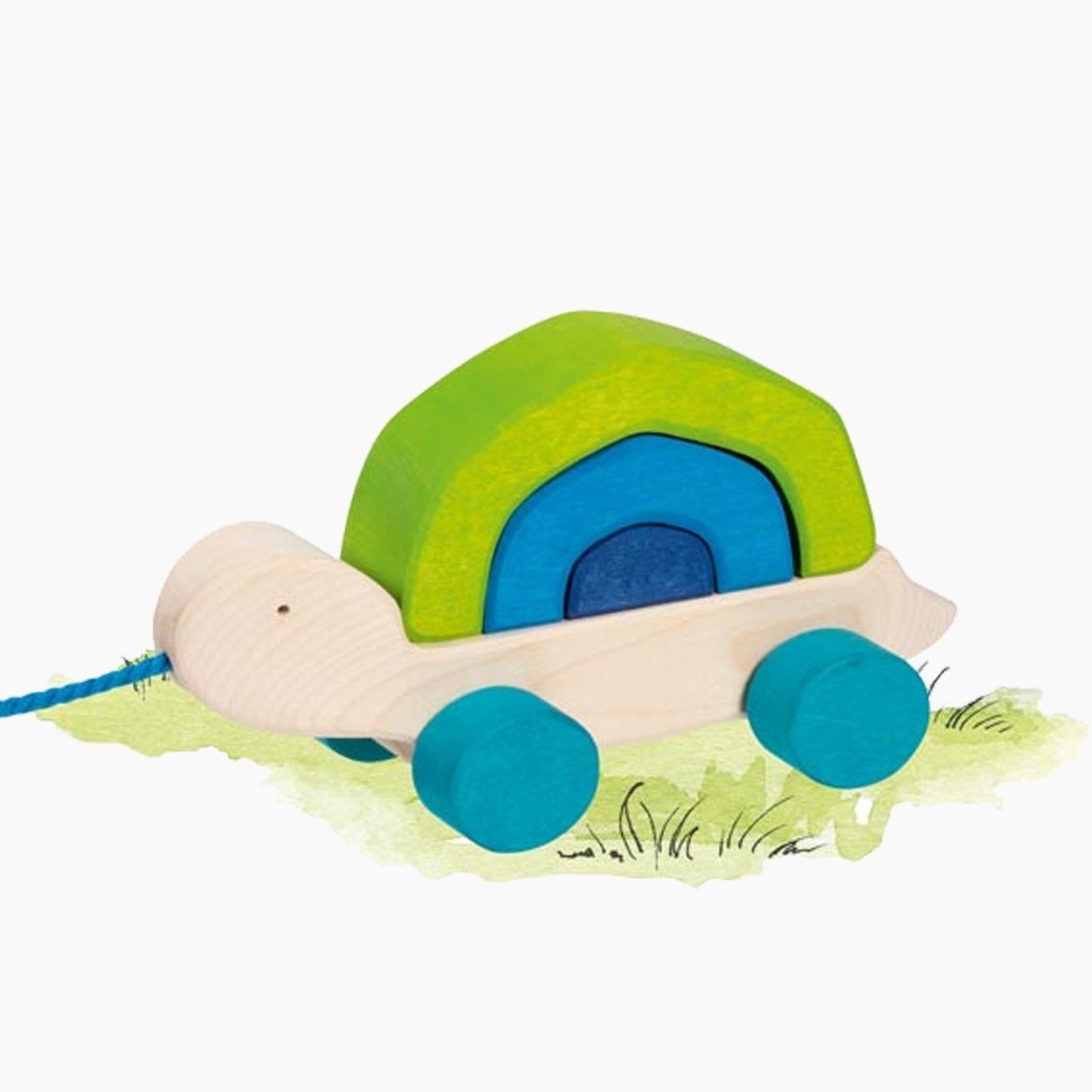goki Nachziehtier Ziehtier Schildkröte Tortuga, (packung, 4-tlg), bester handwerklicher Fachkompetenz