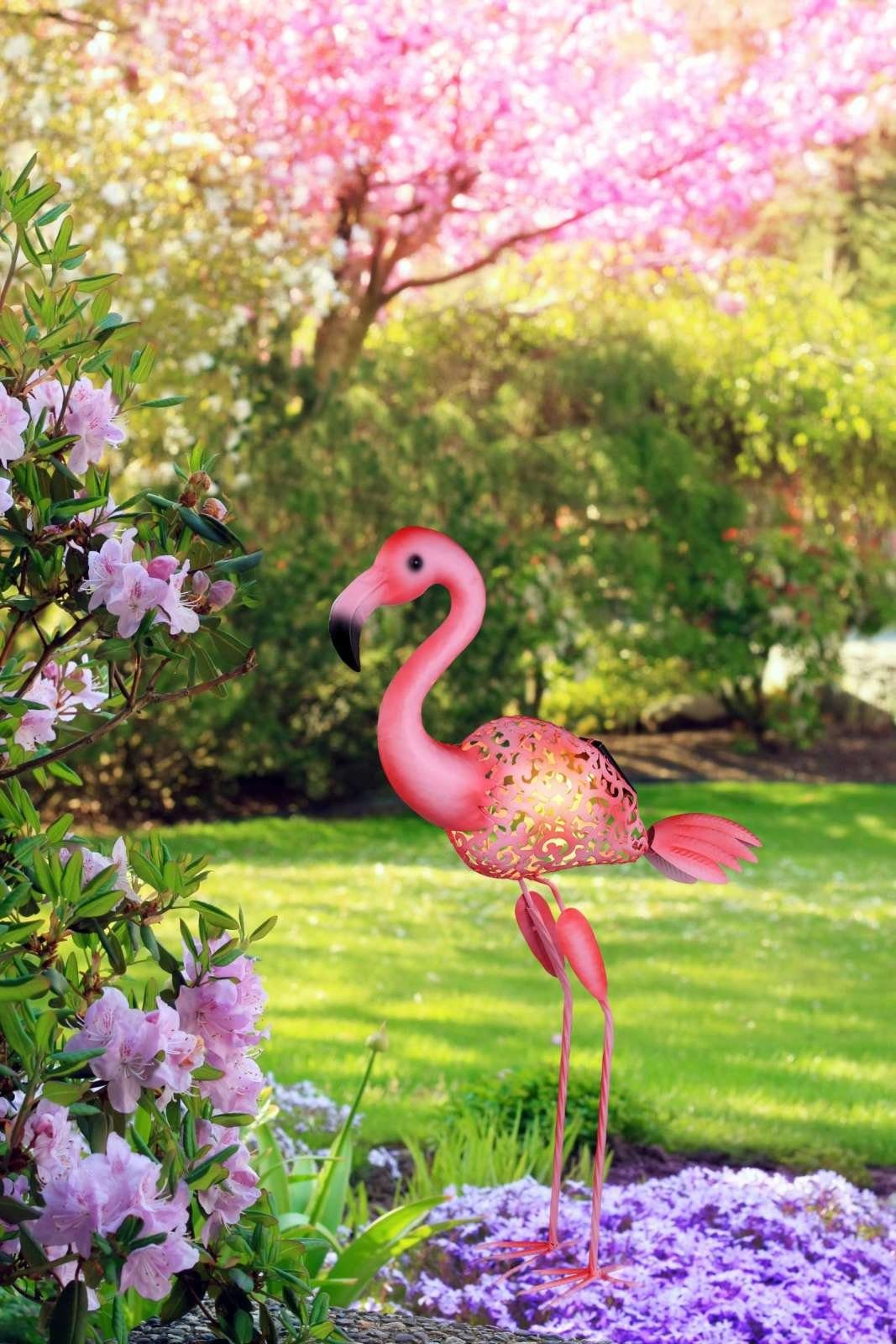 Globo LED Deko Solarleuchte Solarleuchte Außen Flamingo Garten Solarlampe GLOBO Leuchte